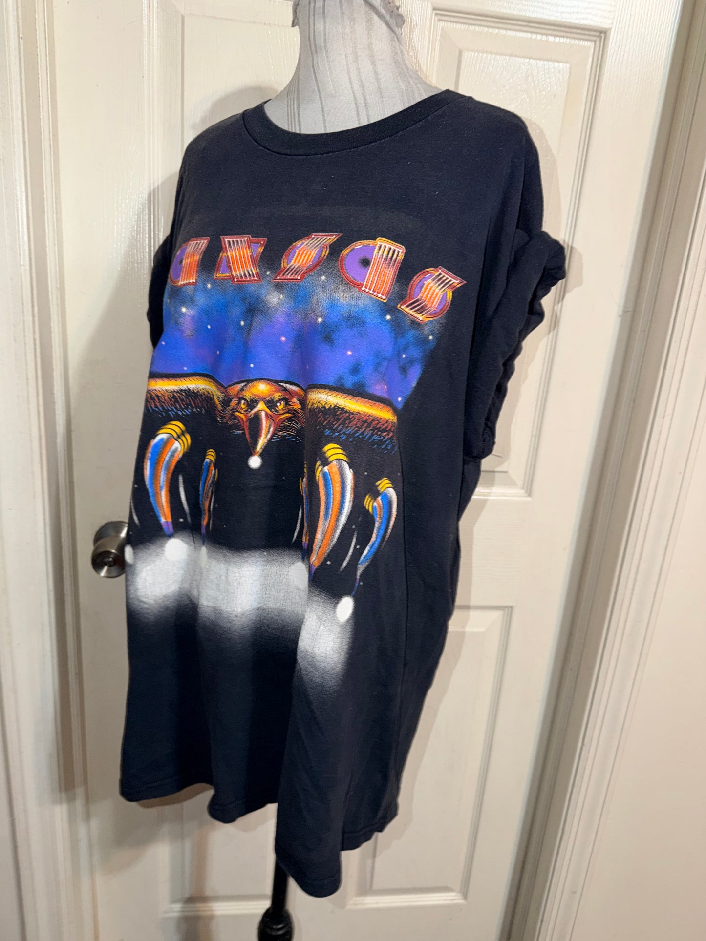 Kansas Vintage Double Sided Oversized Distressed Tee