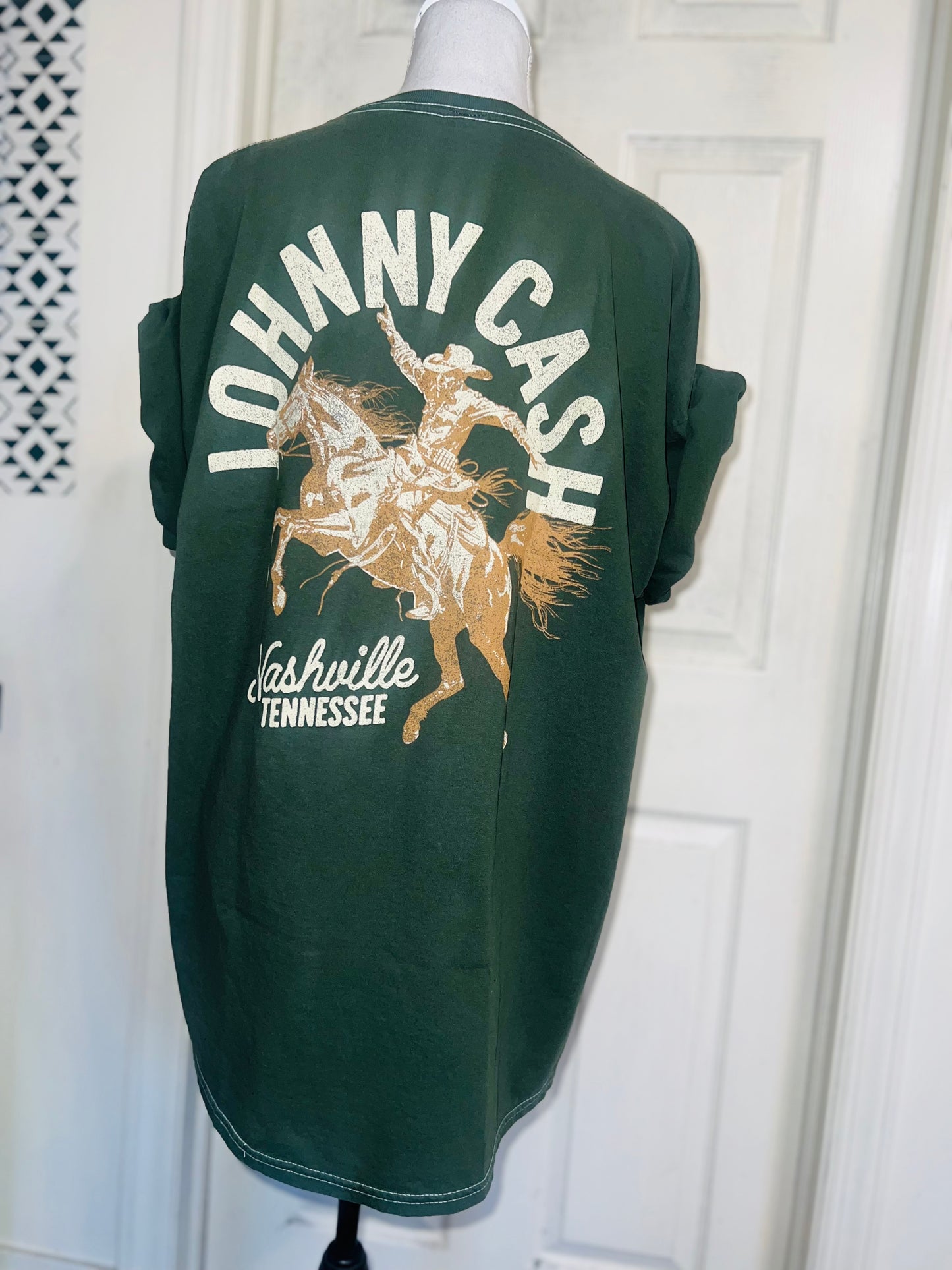 Johnny Cash Double Sided Oversized Diatressed Tee