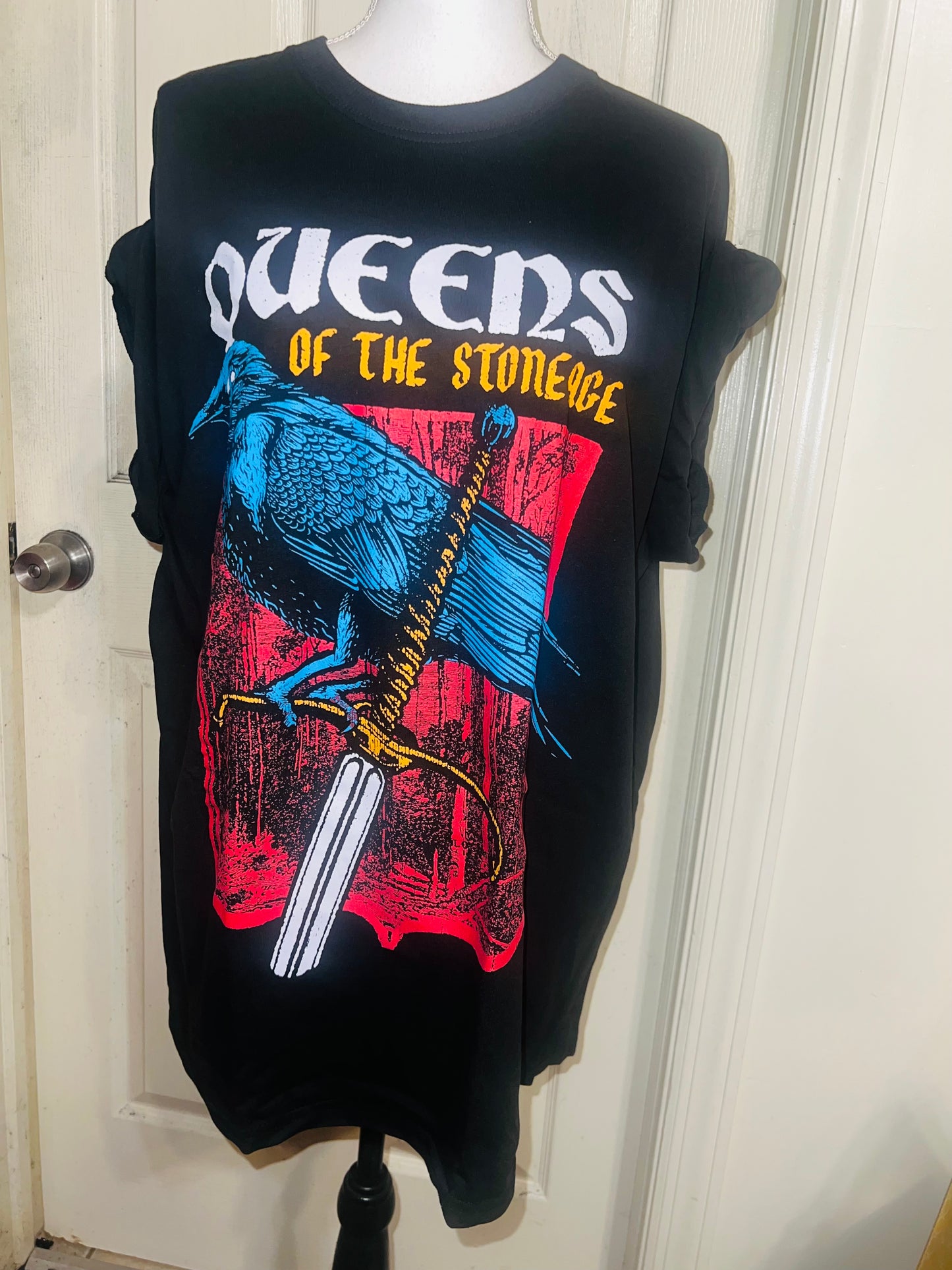 Queens of the Stoneage Oversized Distressed T-Shirt