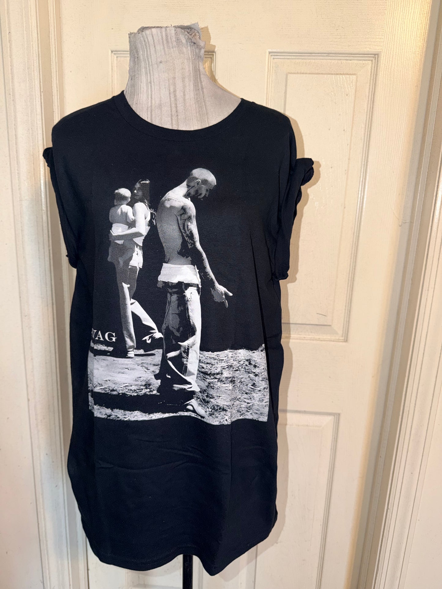 Justin Bieber Double Sided Oversized Distressed Tee