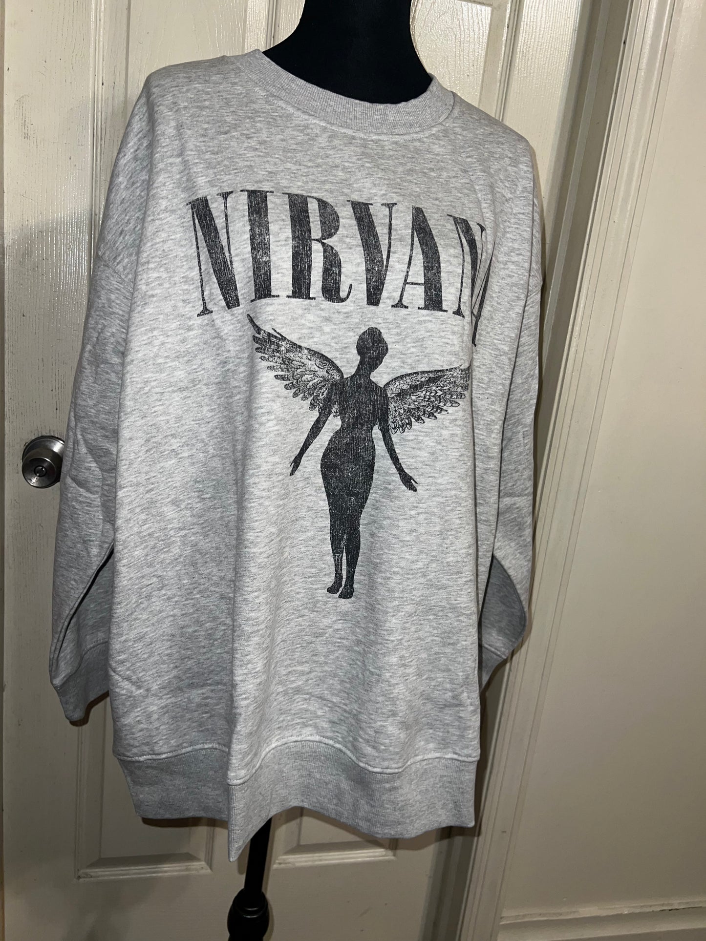 Nirvana Oversized Distressed Sweatshirt