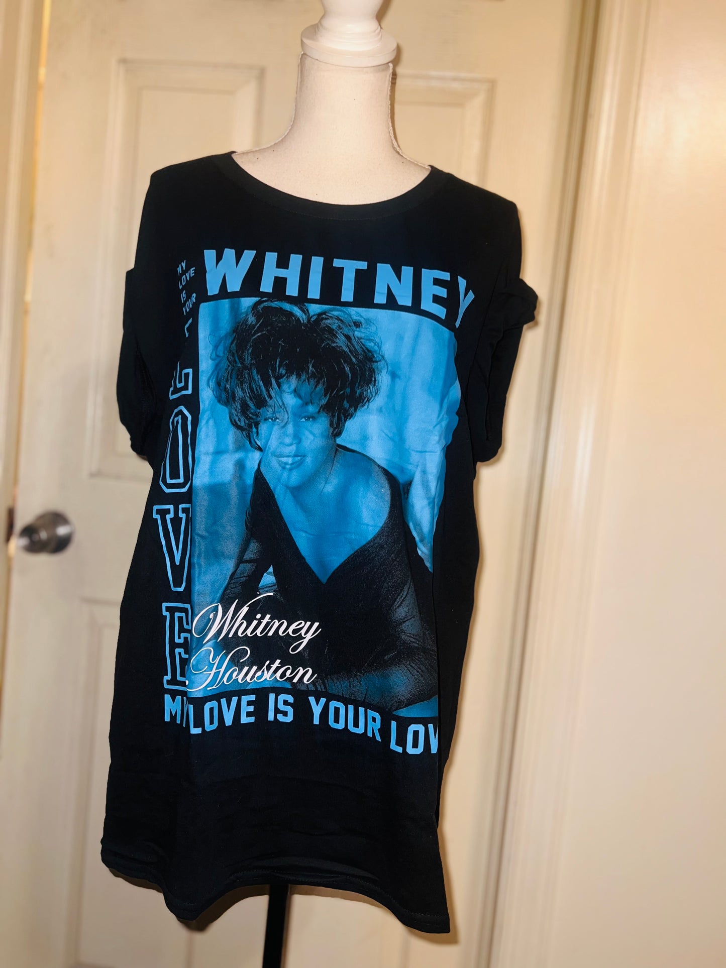 Whitney Houston Oversized Distressed Tee