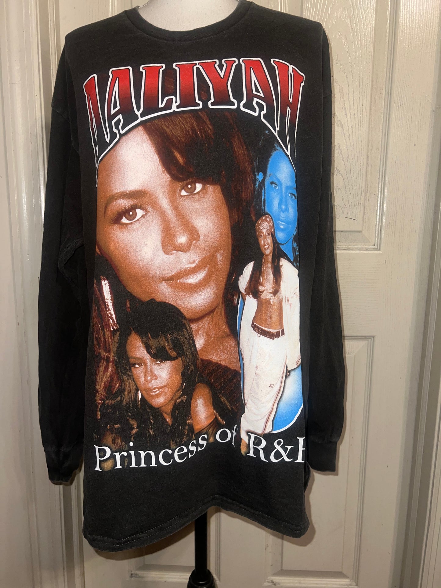 Aaliyah Oversized Distressed Long Sleeve Tee