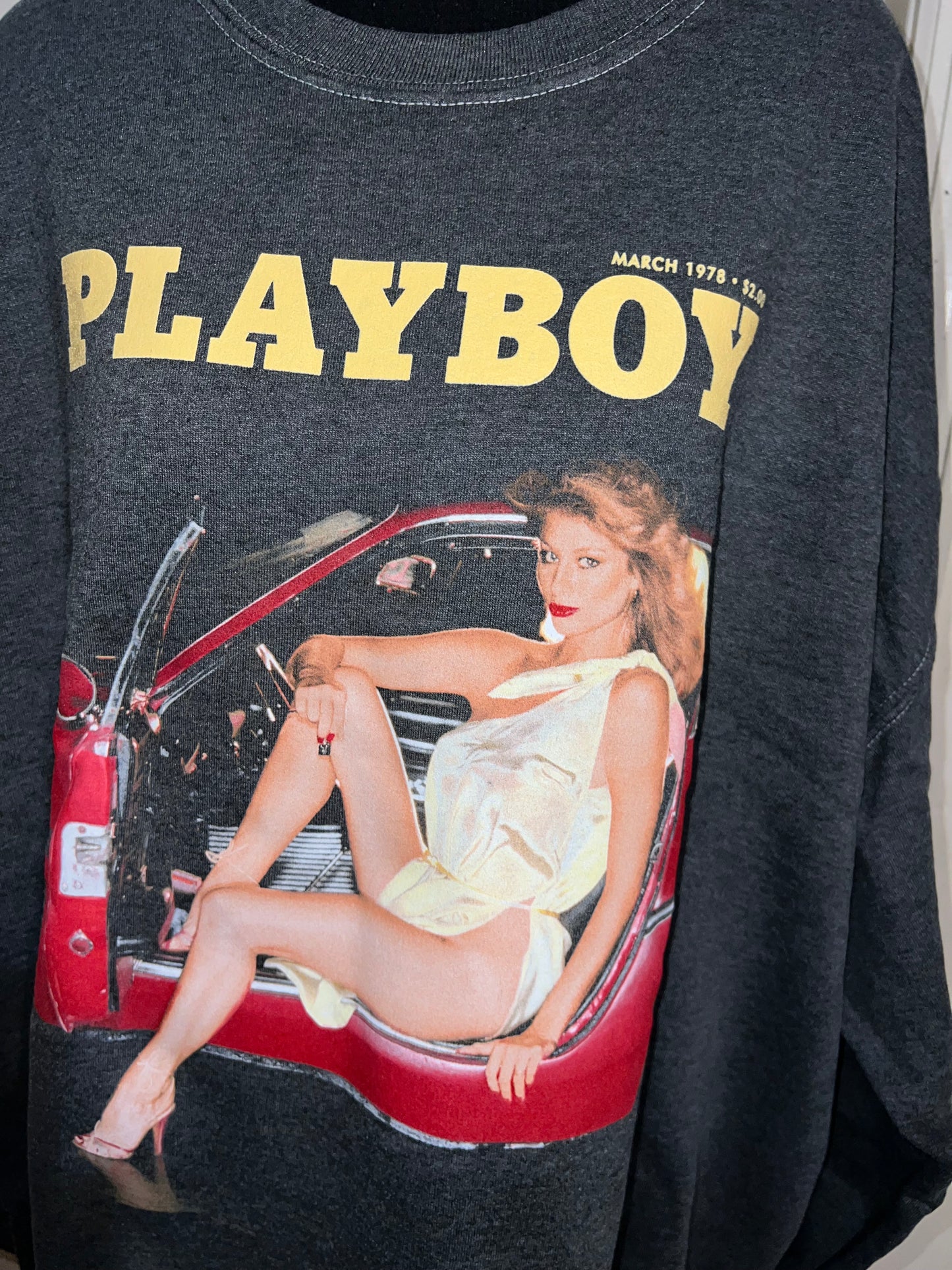 Playboy Magazine Oversized Distressed Sweatshirt