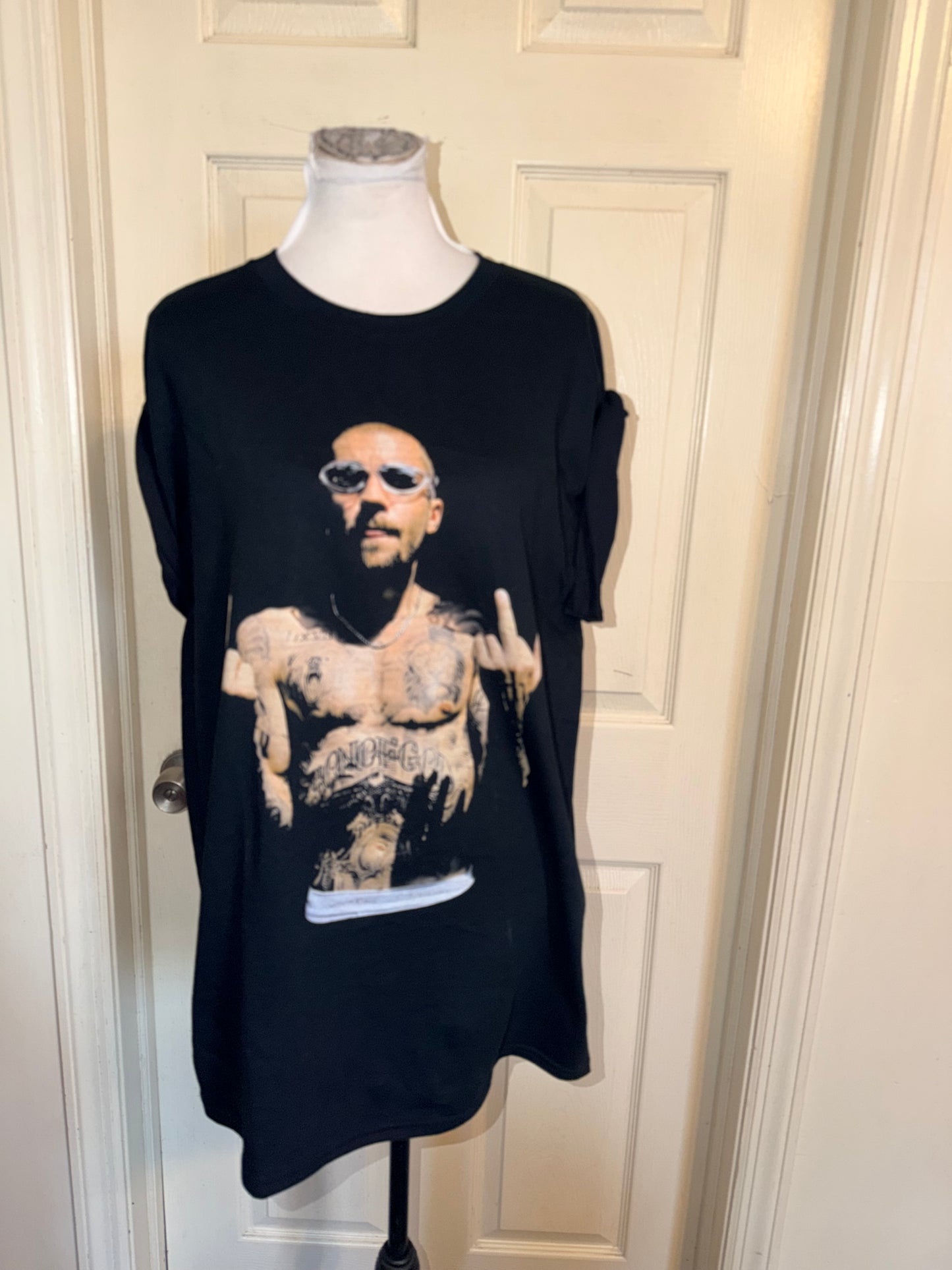Justin Bieber Oversized Distressed Tee