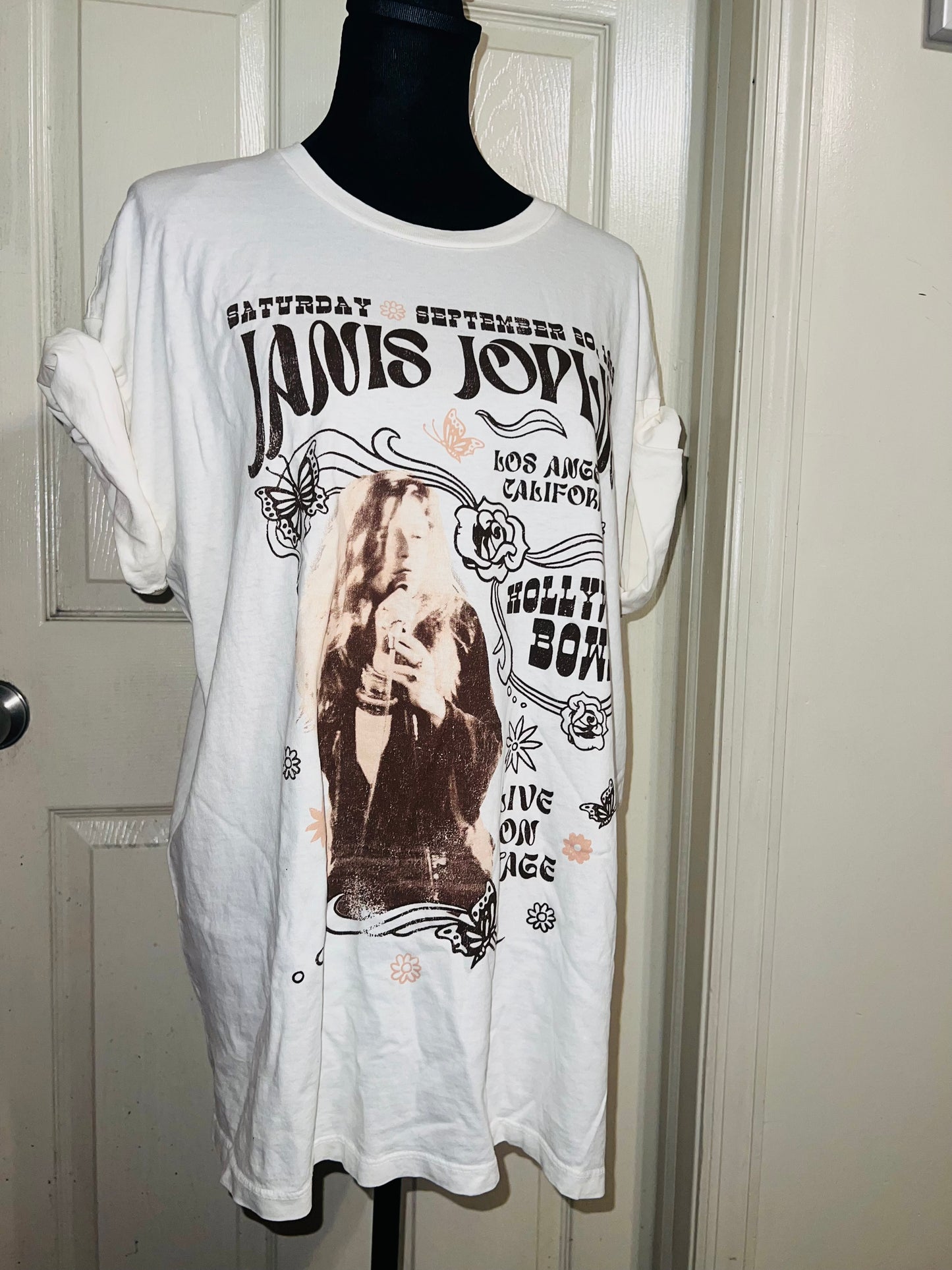 Janis Joplin Oversized Distressed Tee