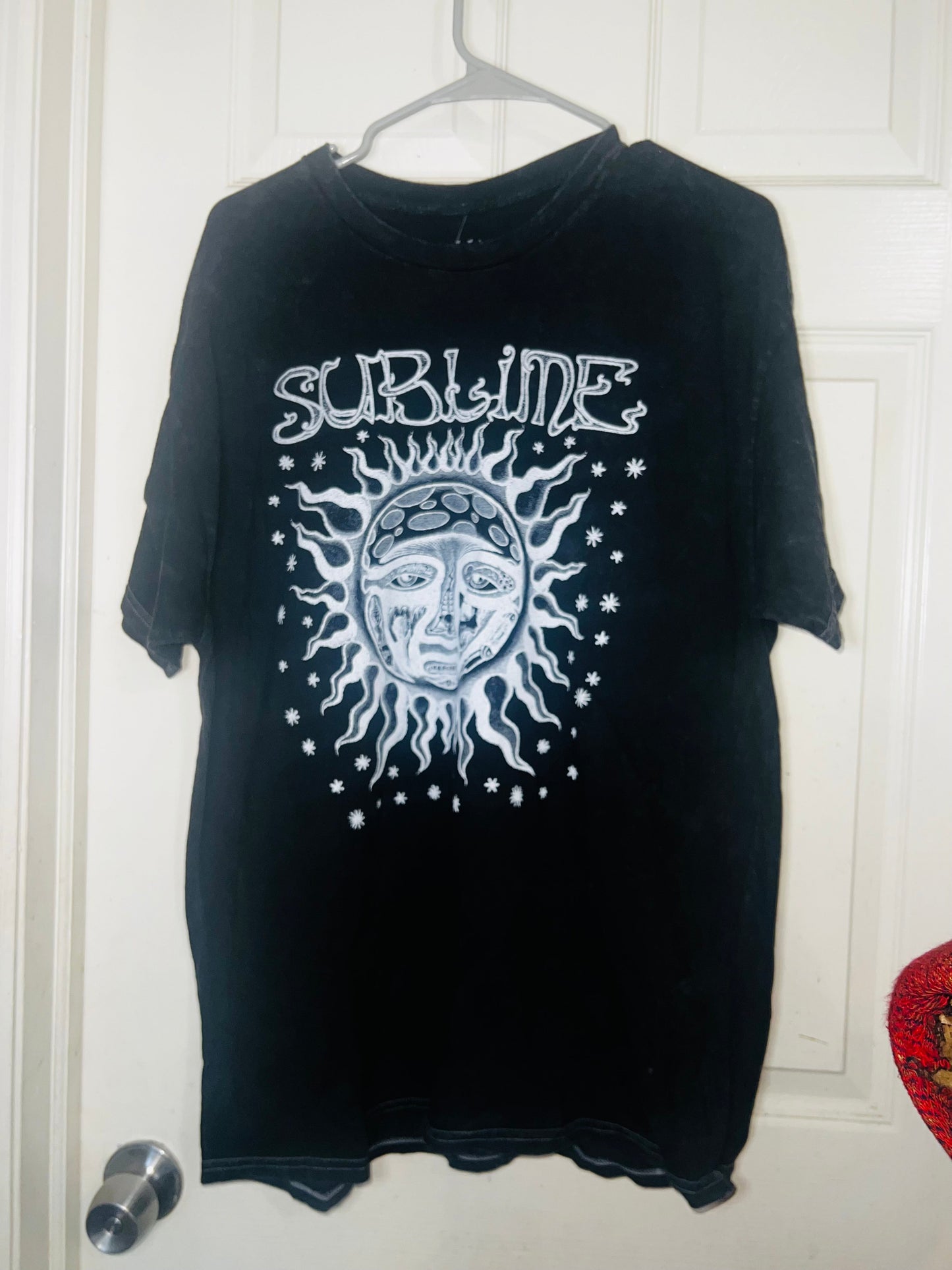 Sublime Acid Wash Oversized Distressed Tee