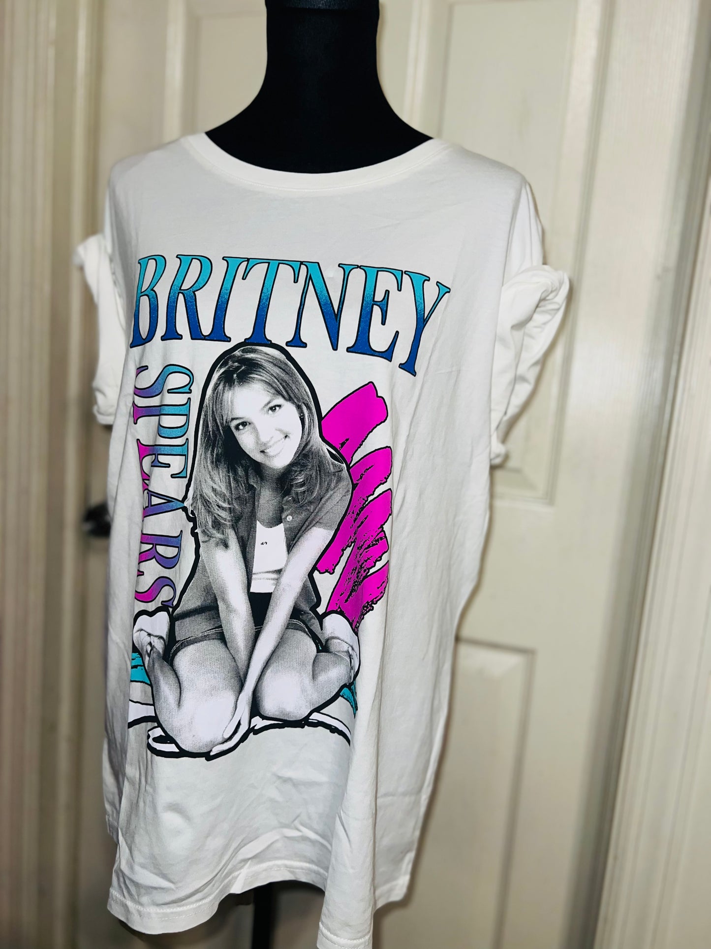 Britney Spears Oversized Distressed Tee