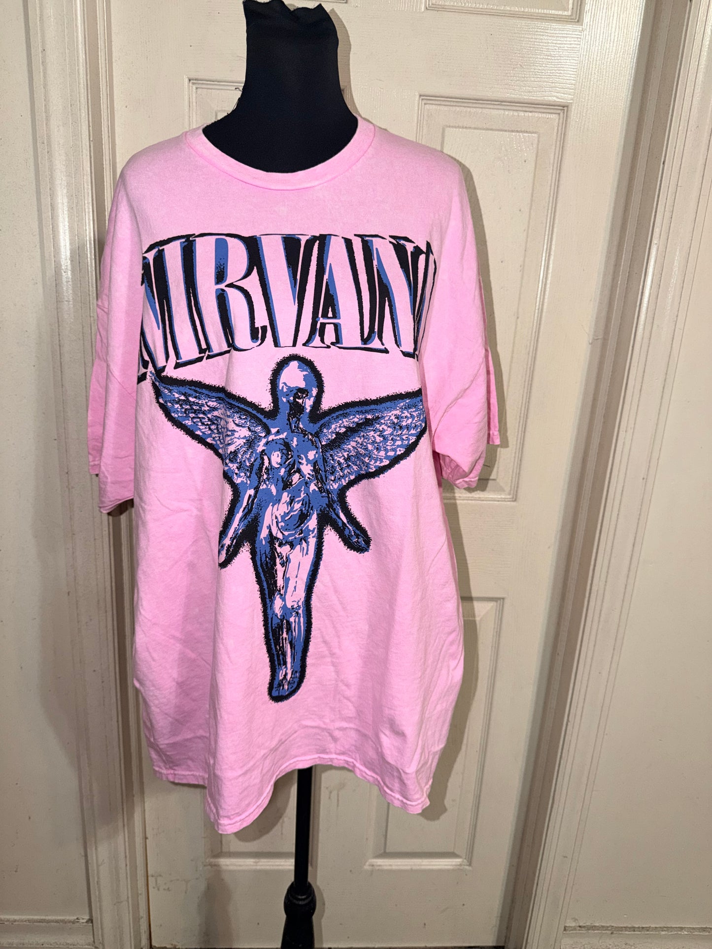 Nirvana Double Sided Oversized Distressed Tee