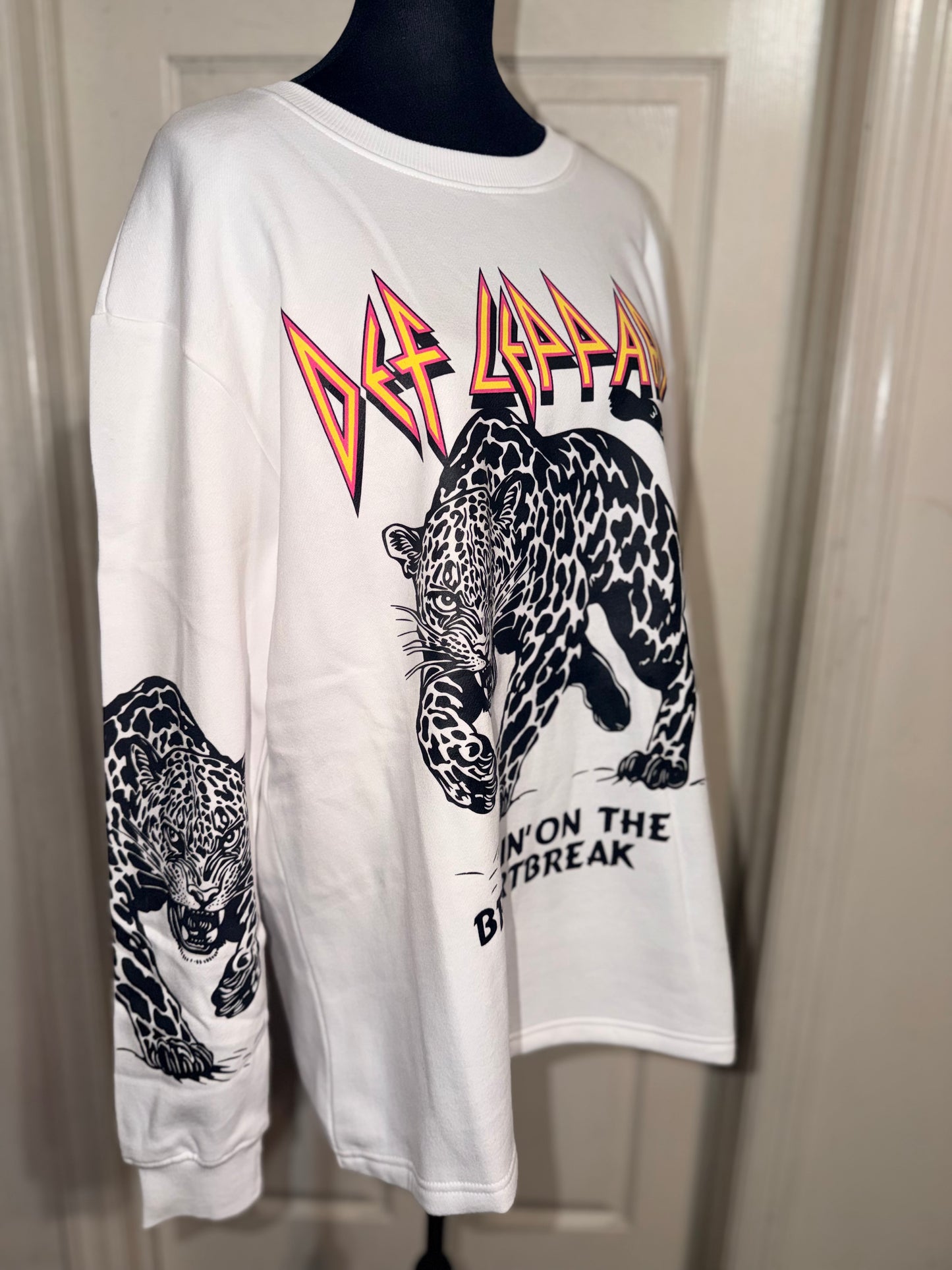 Def Leppard Oversized Distressed Sweatshirt