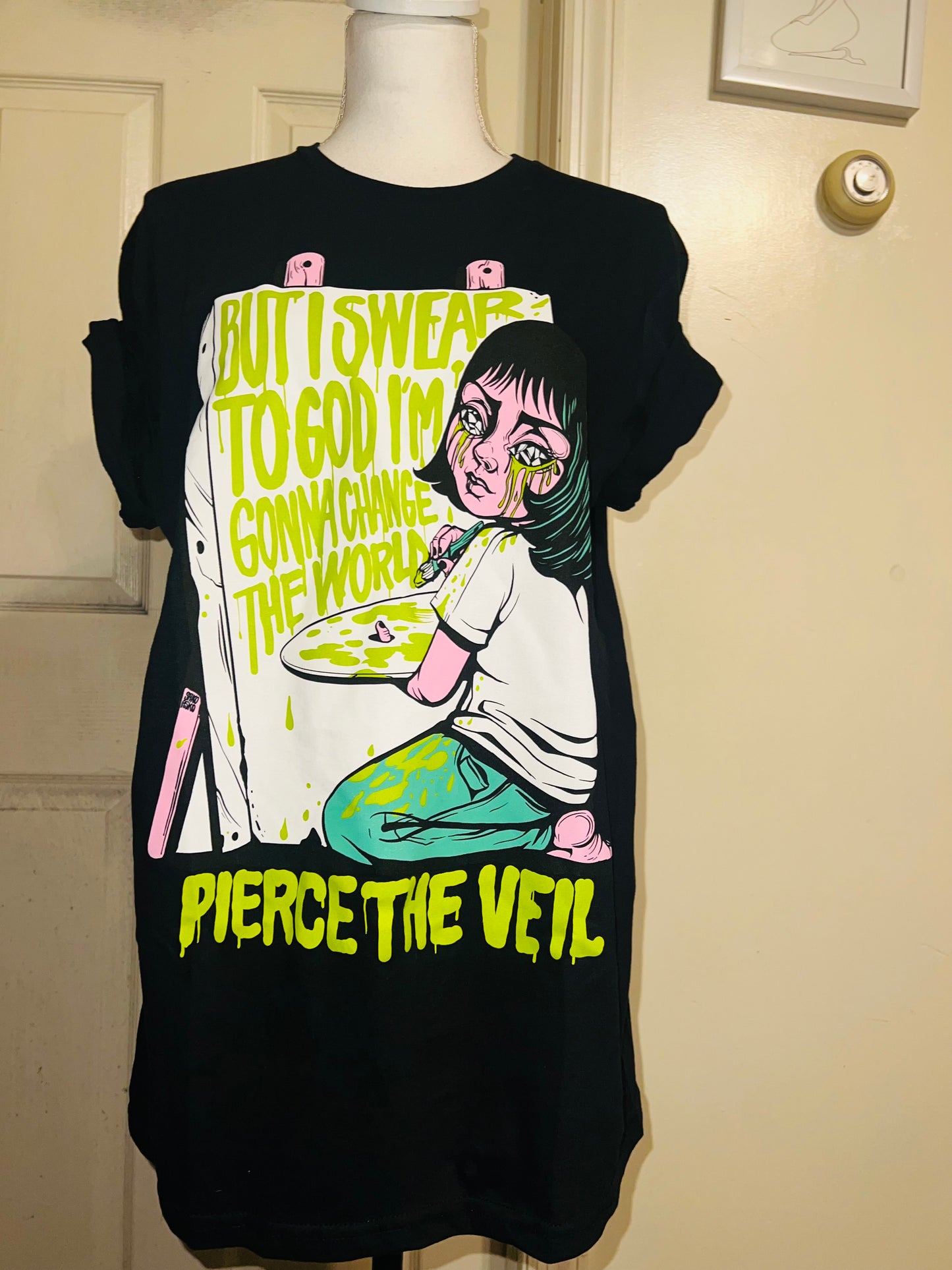 Pierce the Veil Oversized Distressed Tee