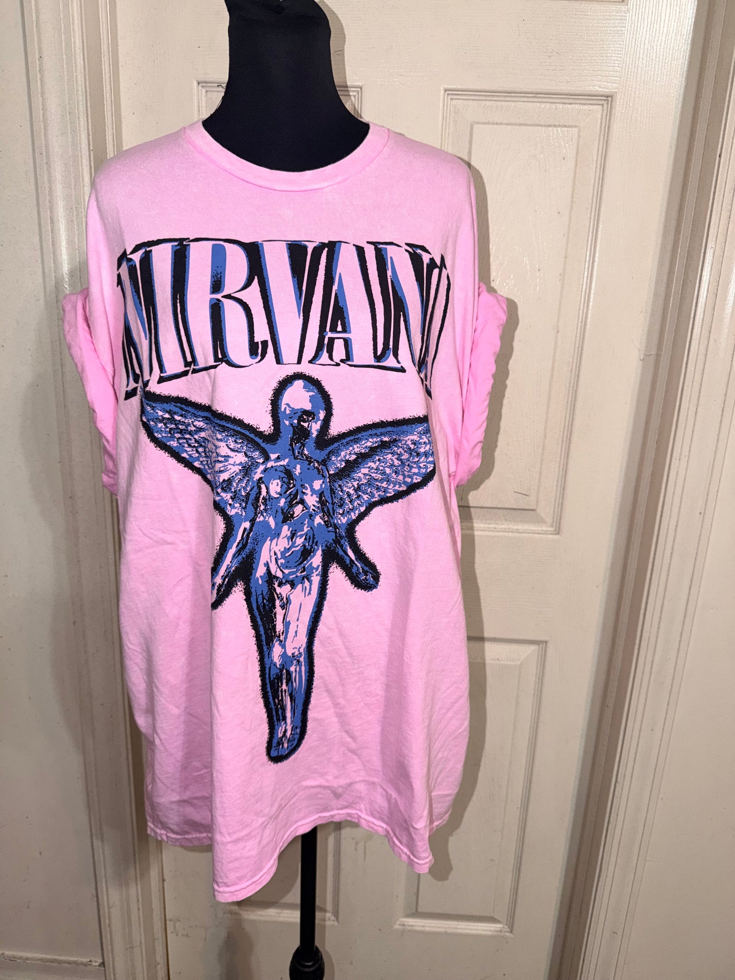 Nirvana Double Sided Oversized Distressed Tee
