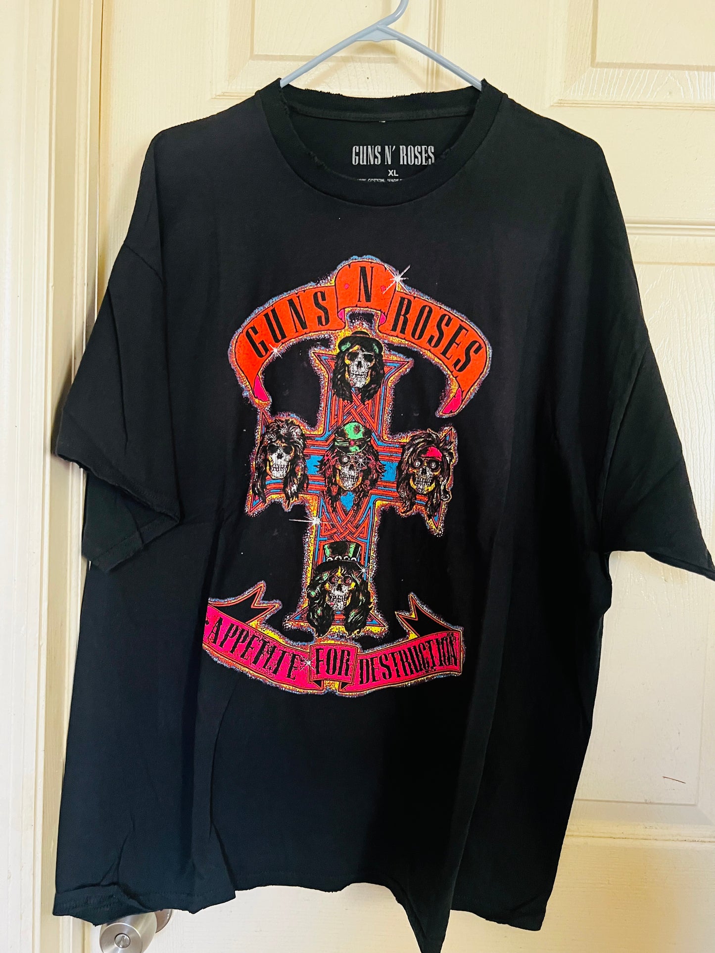 Guns n Roses Cross Oversized Distressed Tee