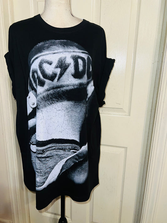AC/DC Oversized Distressed Tee