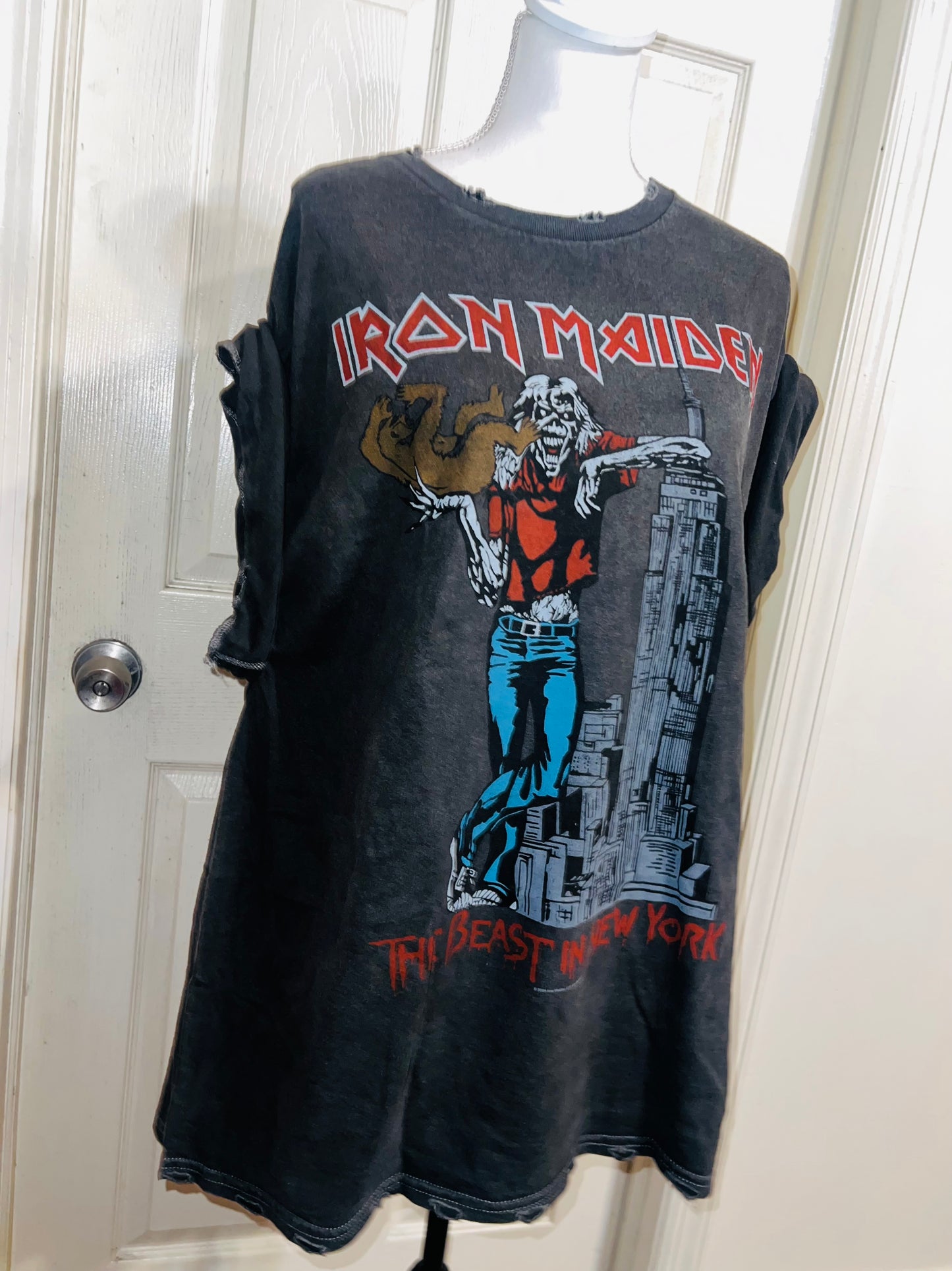 Iron Maiden Double Sided Oversized Distressed Tee