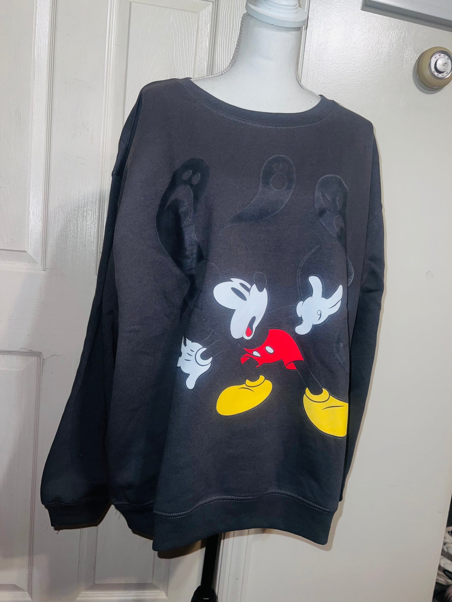 Mickey Mouse Halloween Oversized Distressed Sweatshirt