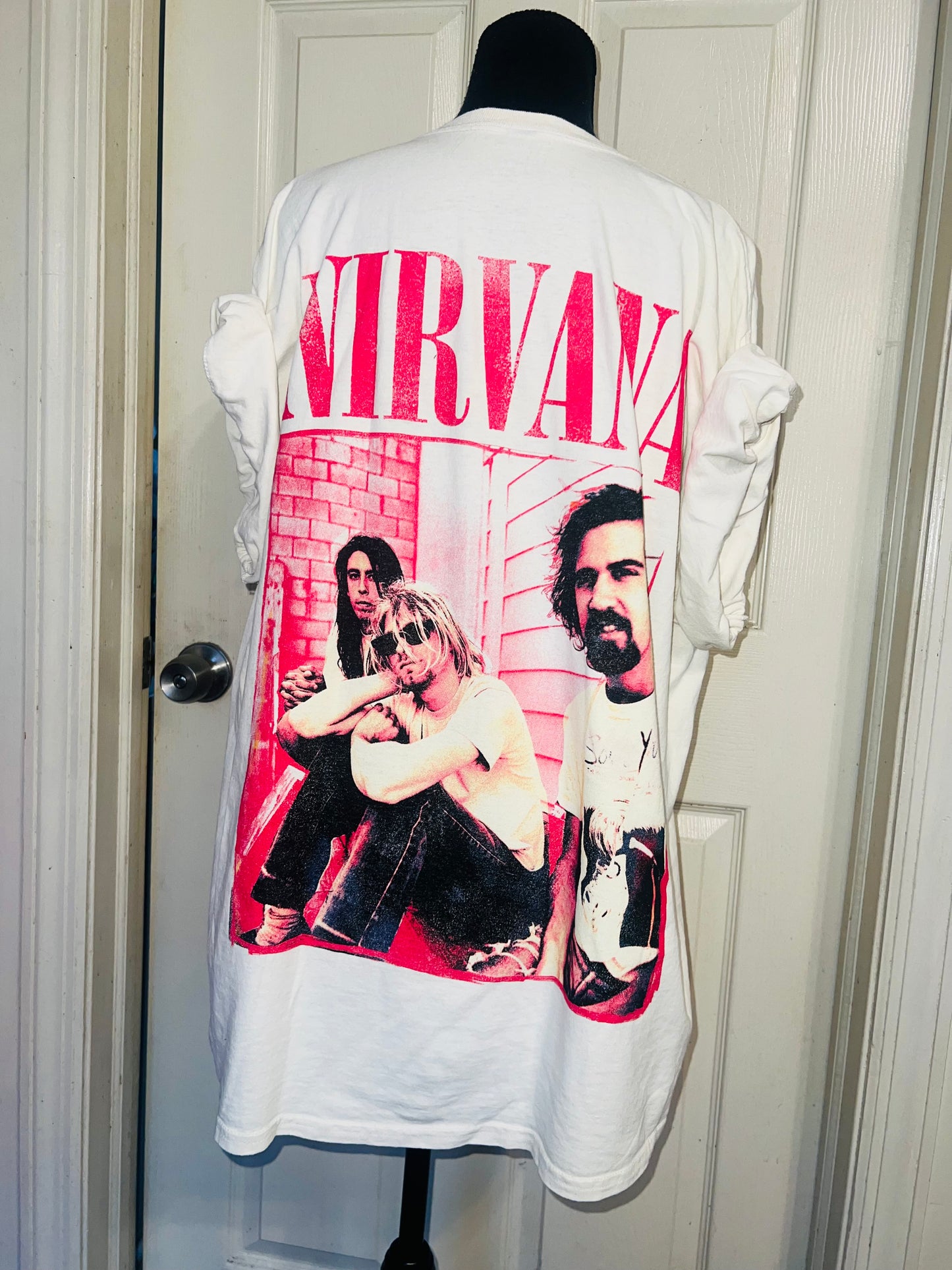 Nirvana Double Sided Oversized Distressed Tee