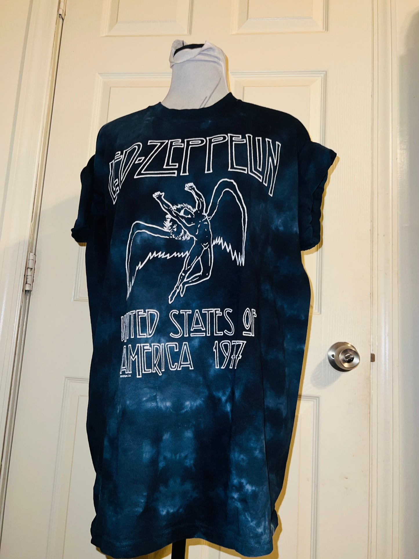 Led Zeppelin Tie Dye Oversized Distressed Tee