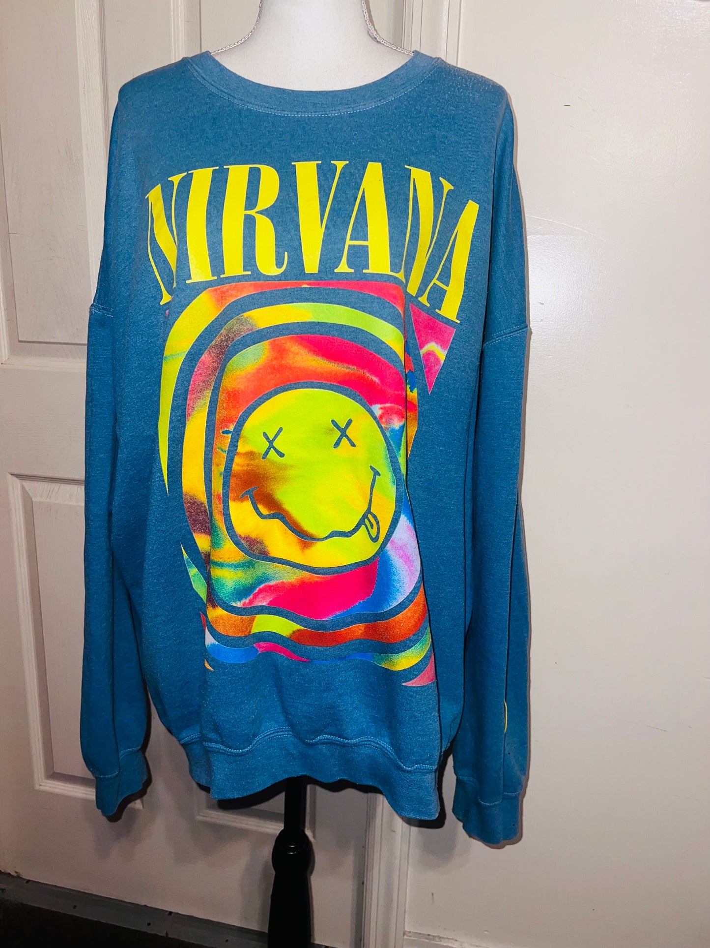 Nirvana Oversized Distressed Sweatshirt