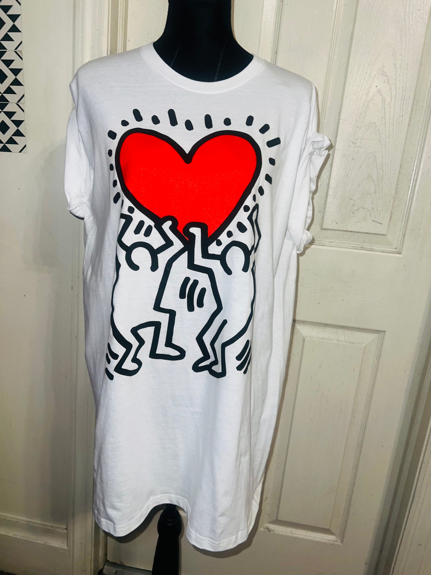 Keith Haring Oversized Distressed Tee