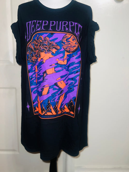 Deep Purple Oversized Distressed Tee