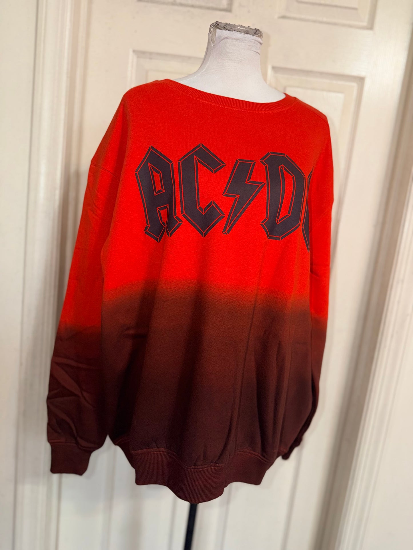 AC/DC Oversized Distressed Sweatshirt