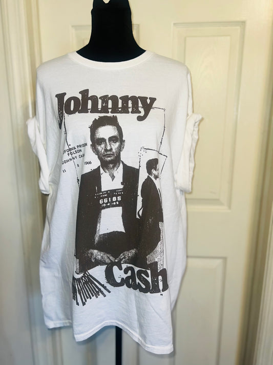 Johnny Cash Oversized Distressed Tee