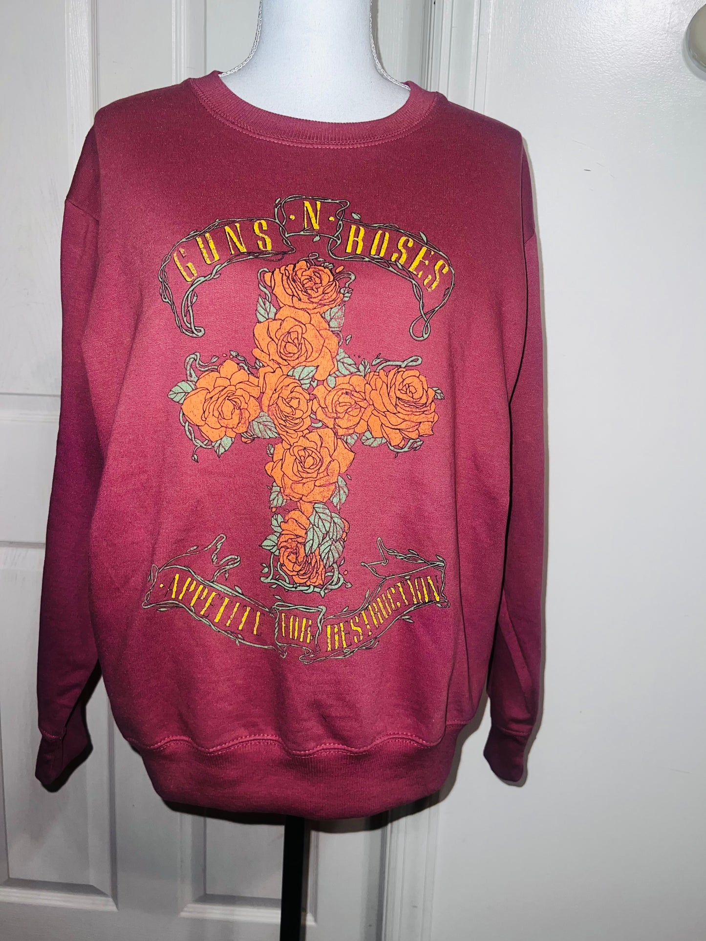 Guns N’ Roses Oversized Distressed Sweatshirt