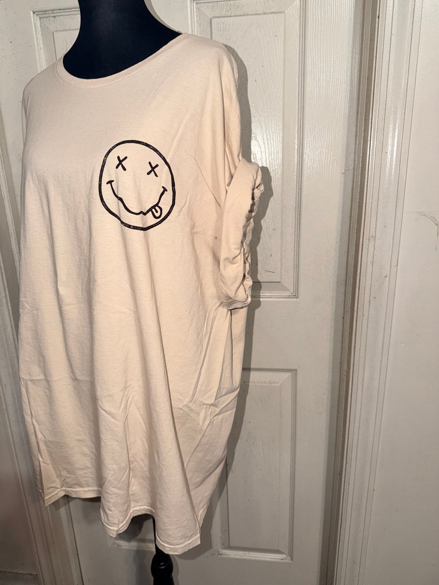 Nirvana Double Sided Oversized Distressed Tee