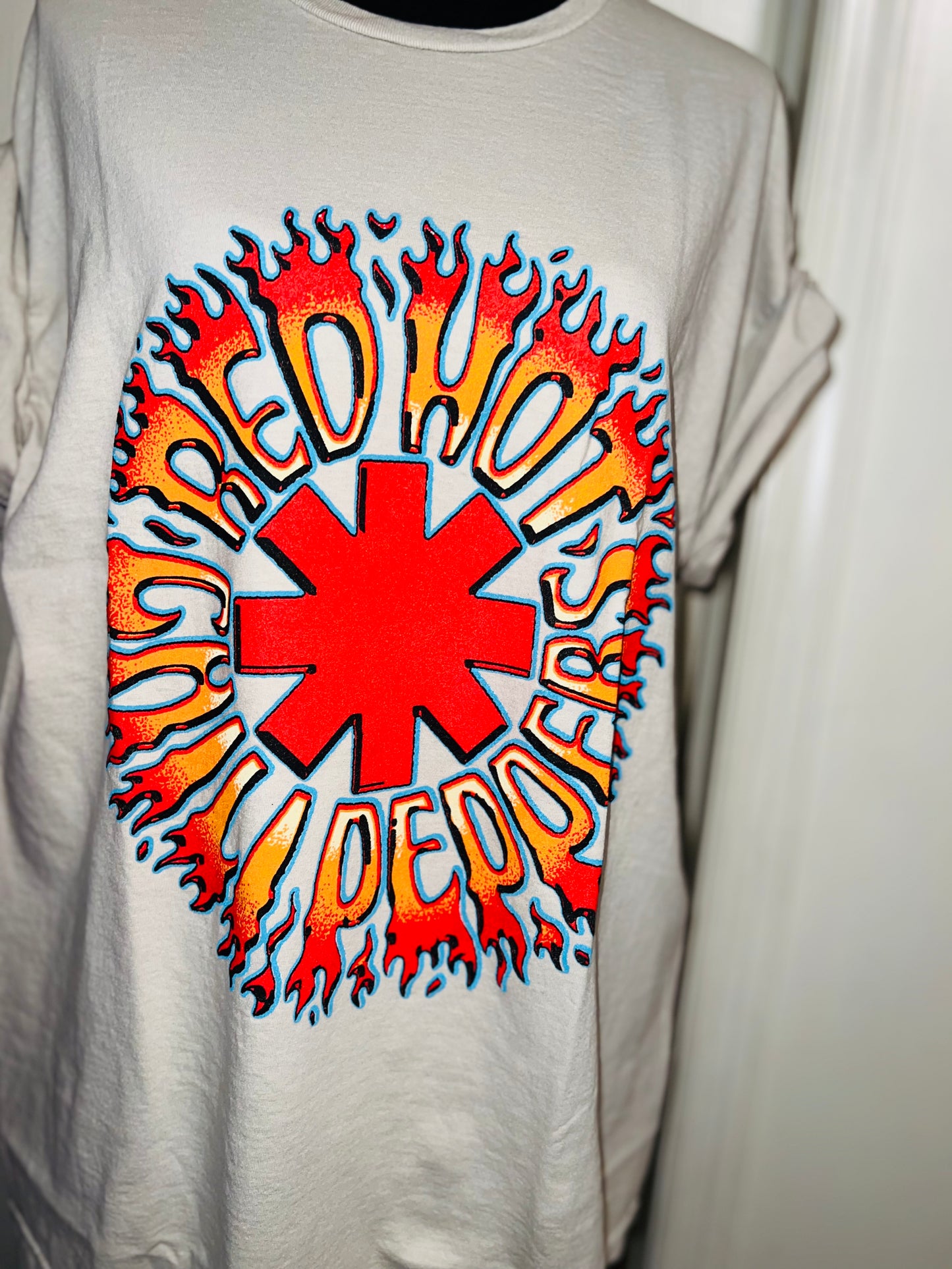 Red Hot Chili Peppers Double Sided Oversized Distressed Tee