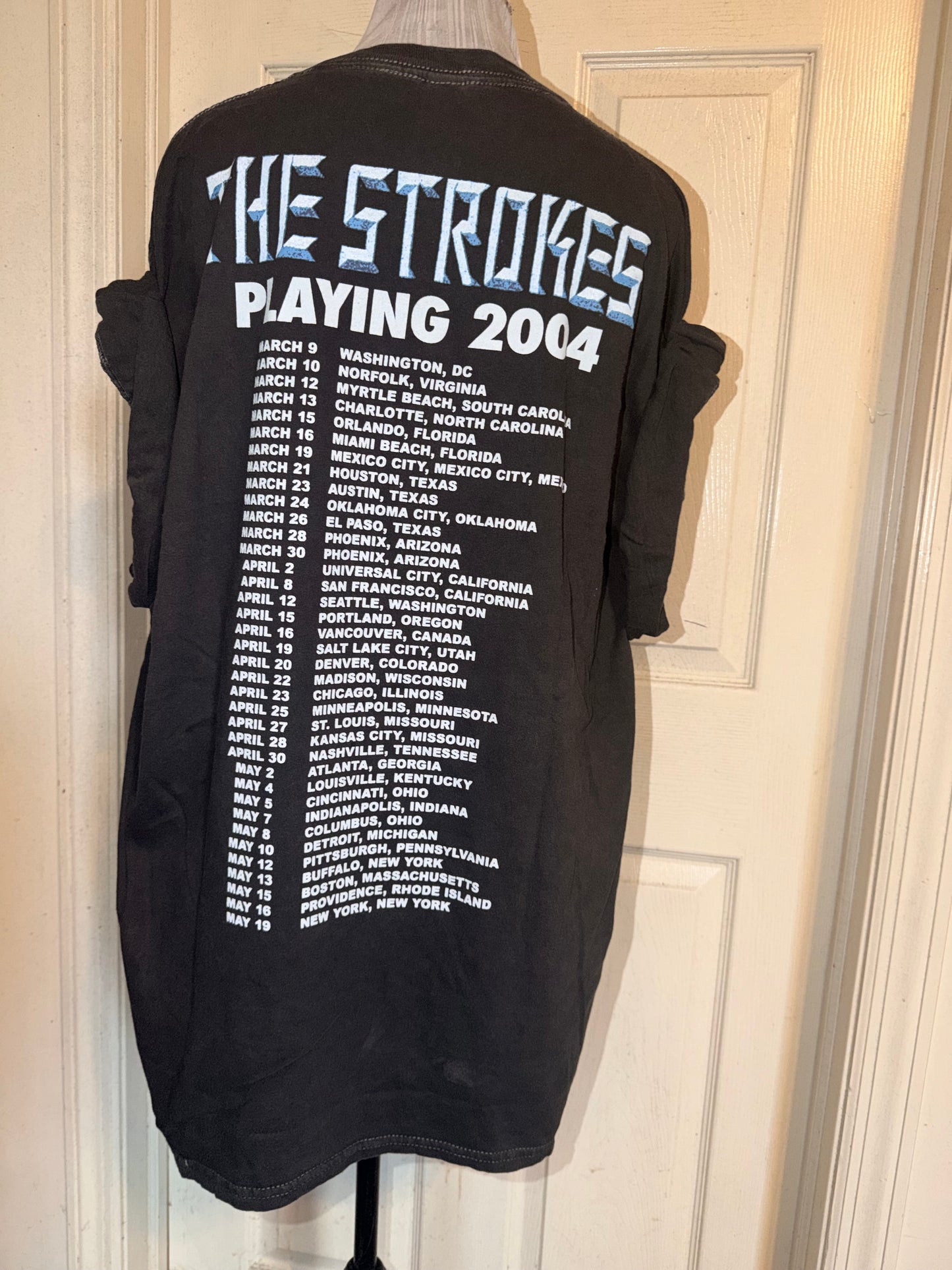 The Strokes Double Sided Oversized Distressed Tee