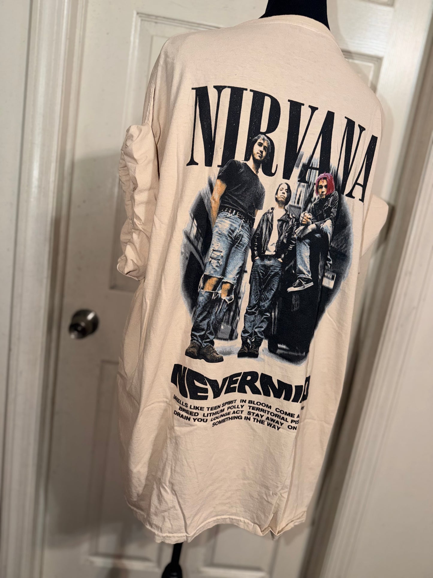 Nirvana Double Sided Oversized Distressed Tee