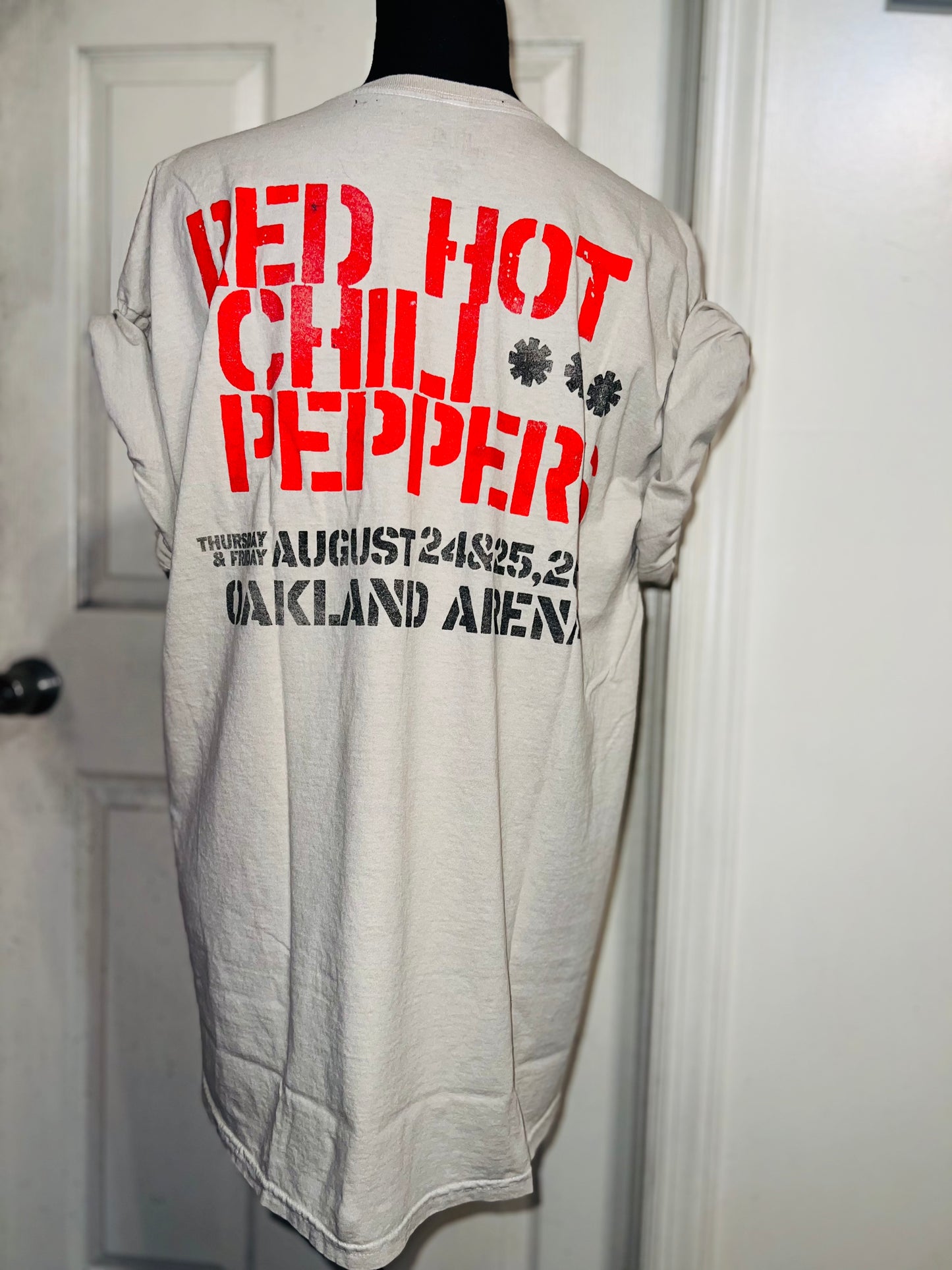 Red Hot Chili Peppers Double Sided Oversized Distressed Tee