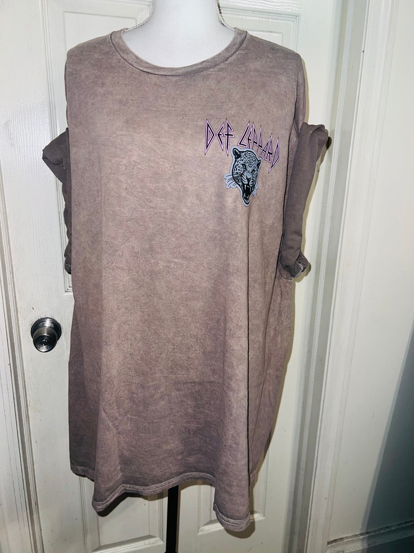 Def Leppard Double Sided Oversized Distressed Tee