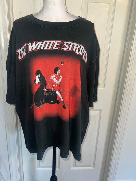The White Stripes Double Sided Oversized Distressed Tee