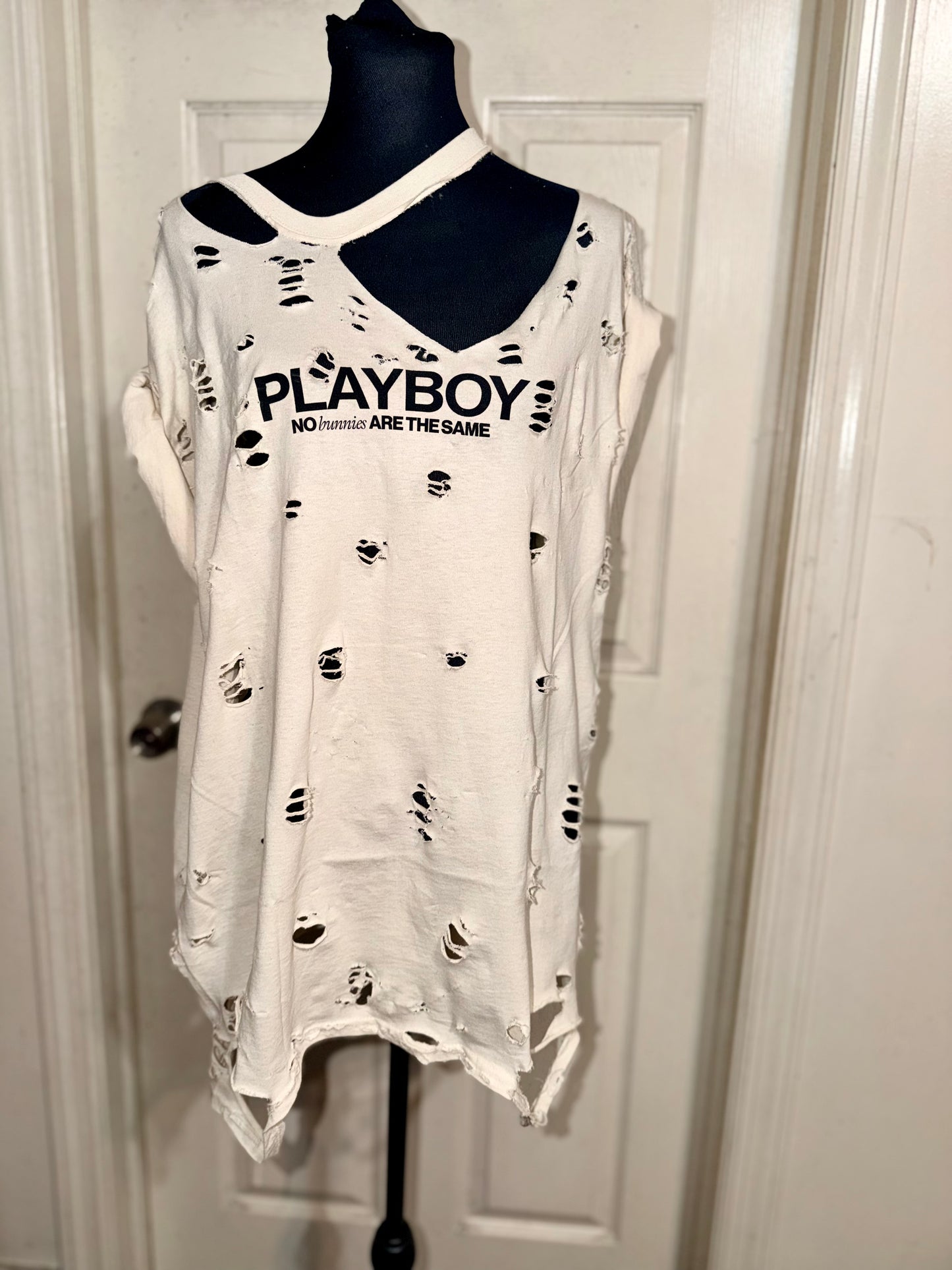 Playboy Double Sided Oversized Distressed Tee