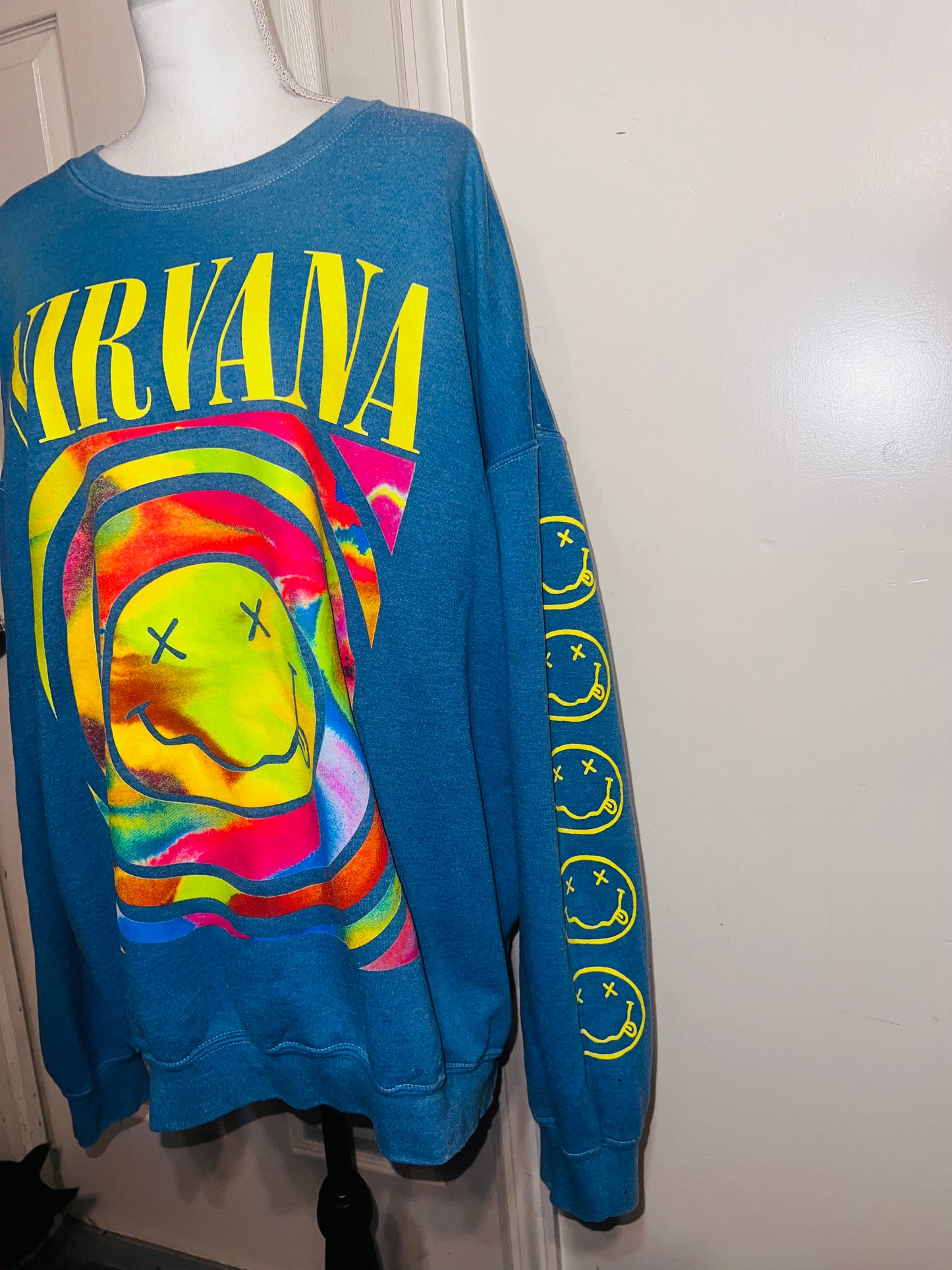 Nirvana Oversized Distressed Sweatshirt