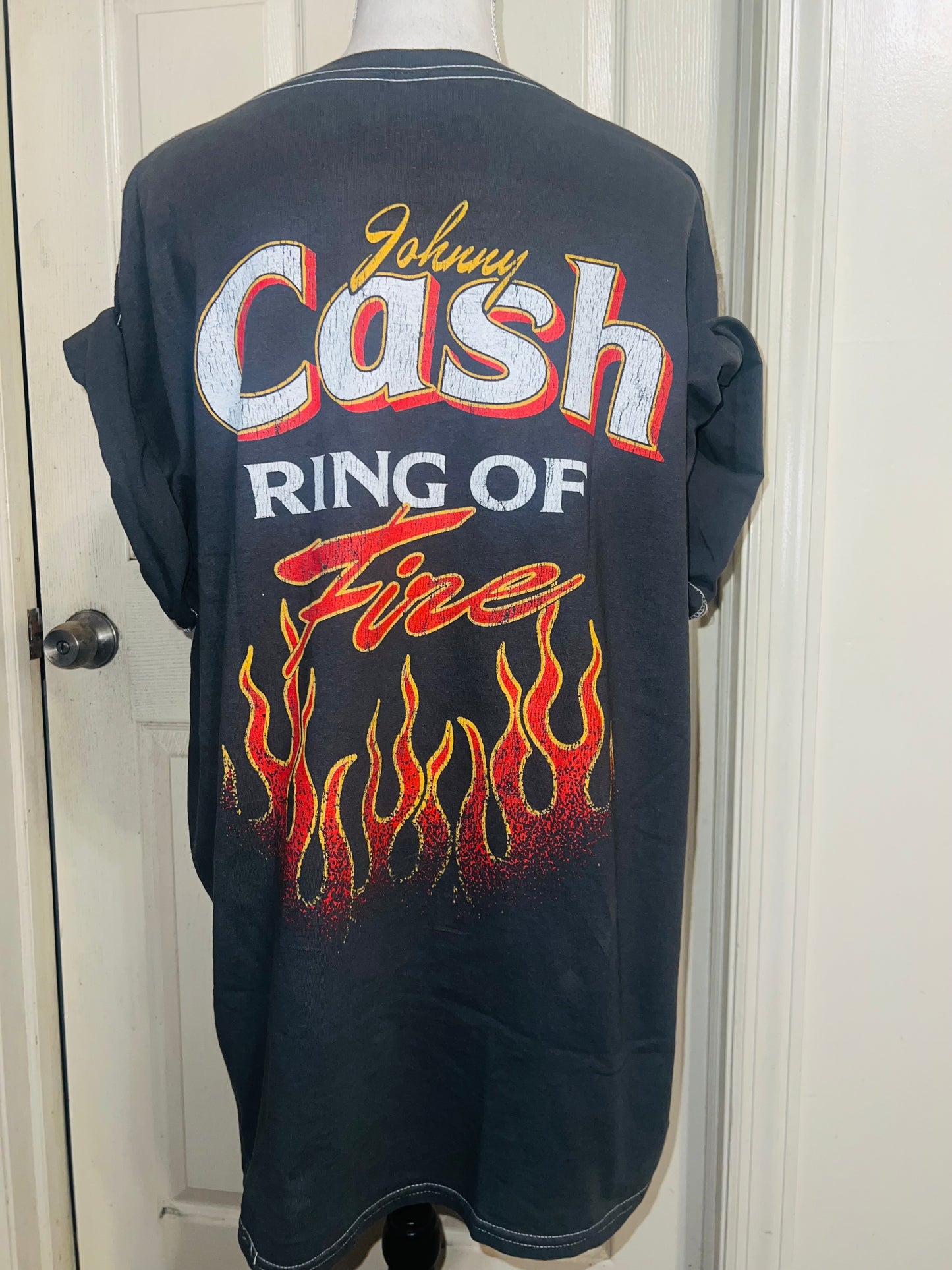 Johnny Cash Double Sided Oversized Distressed Tee