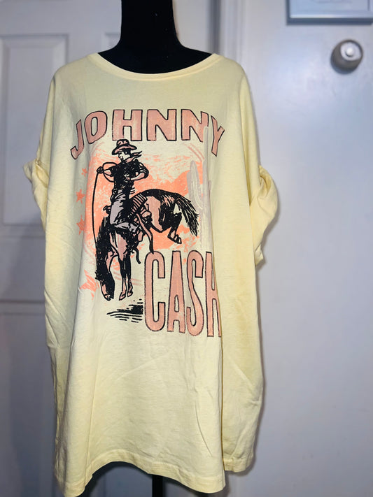 Johnny Cash Oversized Distressed Tee