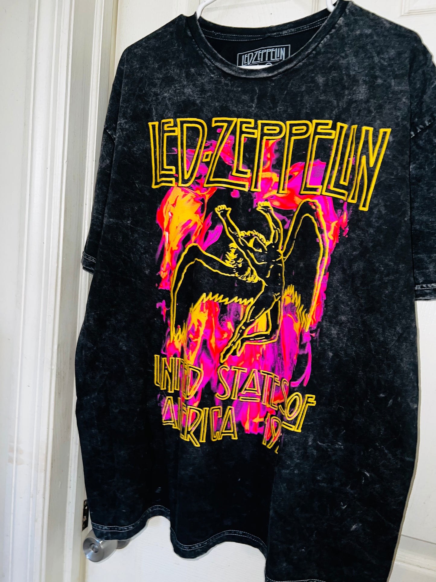 Led Zeppelin Mineral Wash Oversized Distressed Tee