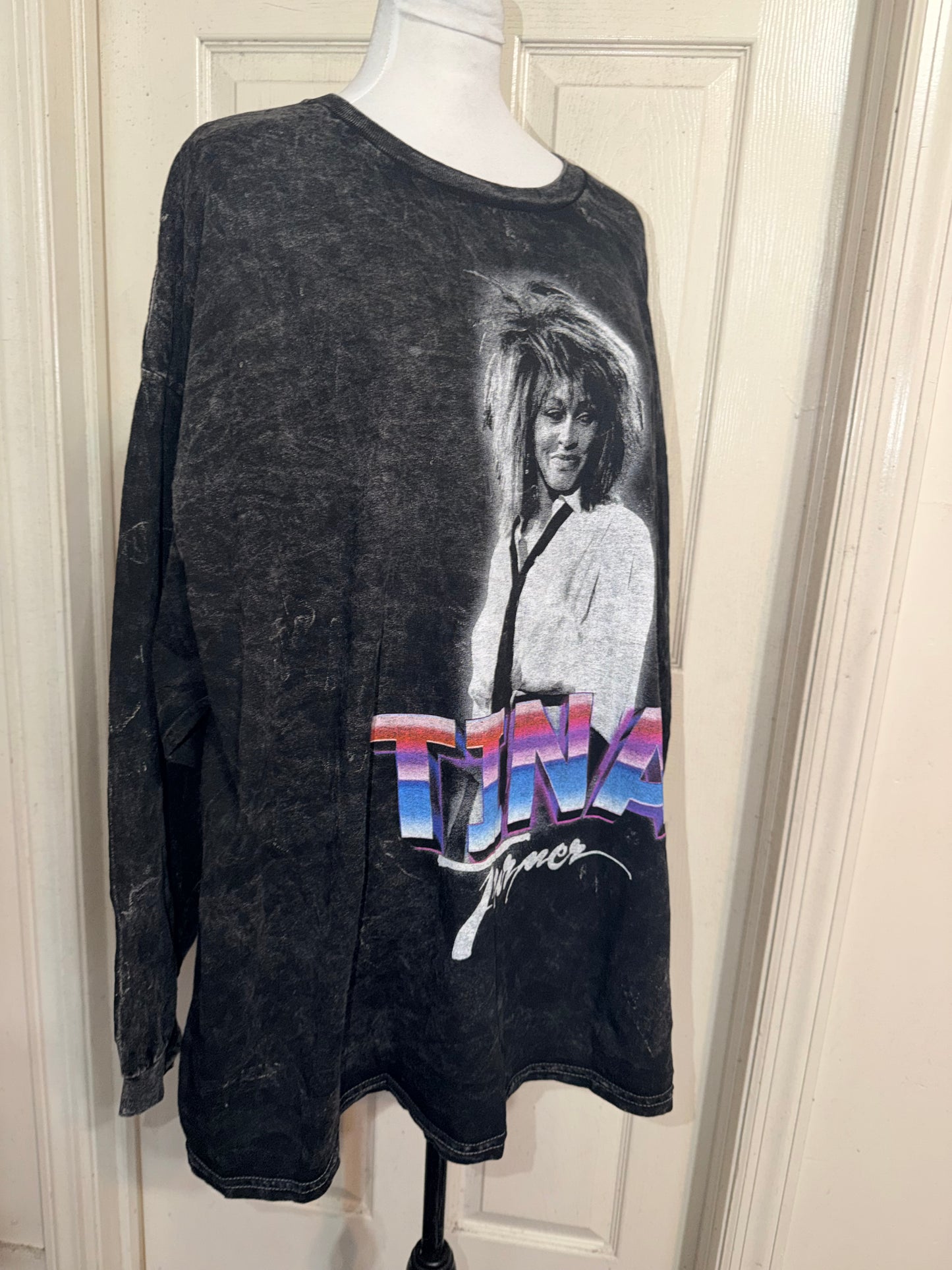 Tina Turner Oversized Distressed Long Sleeve Tee