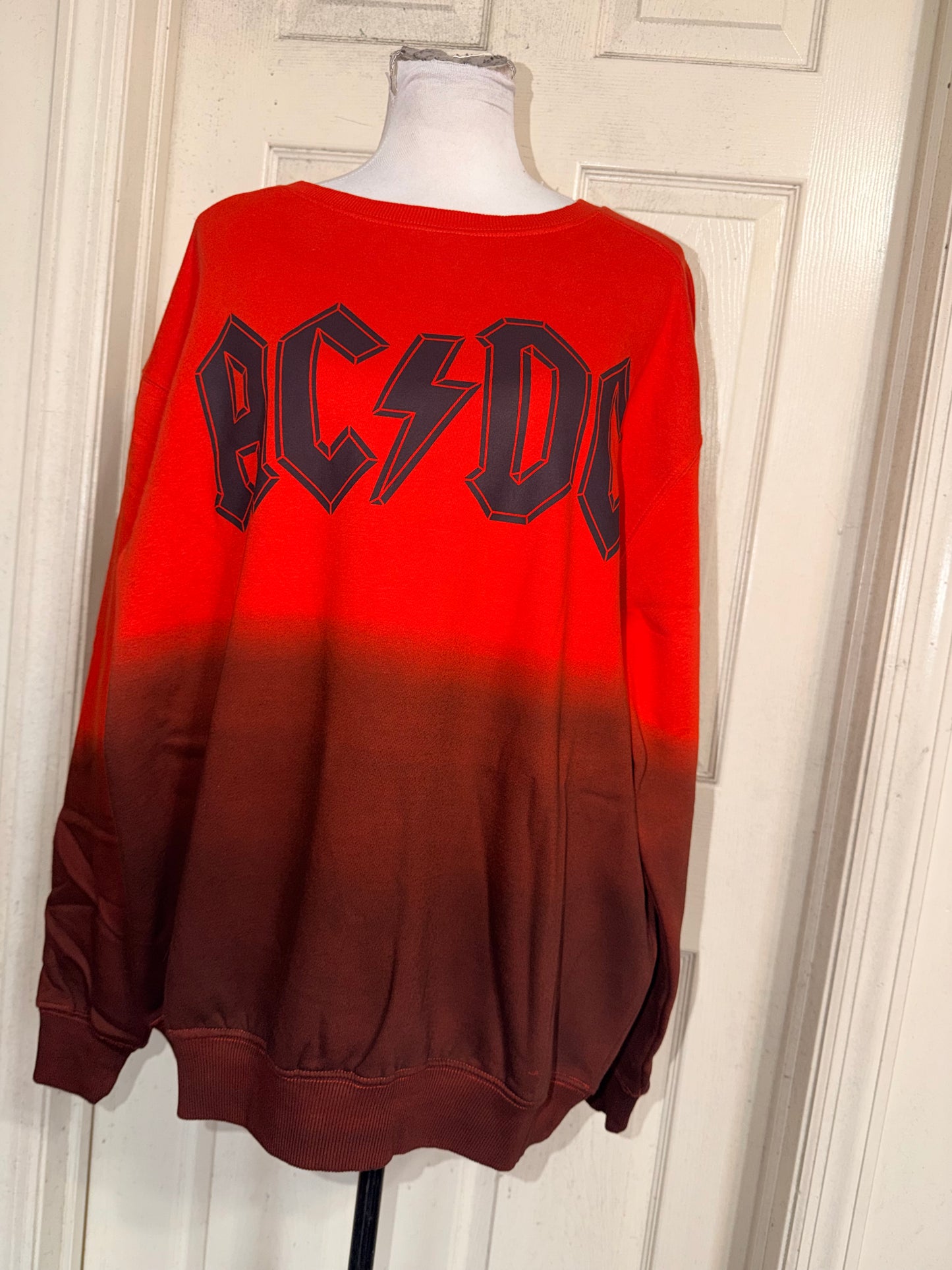 AC/DC Oversized Distressed Sweatshirt