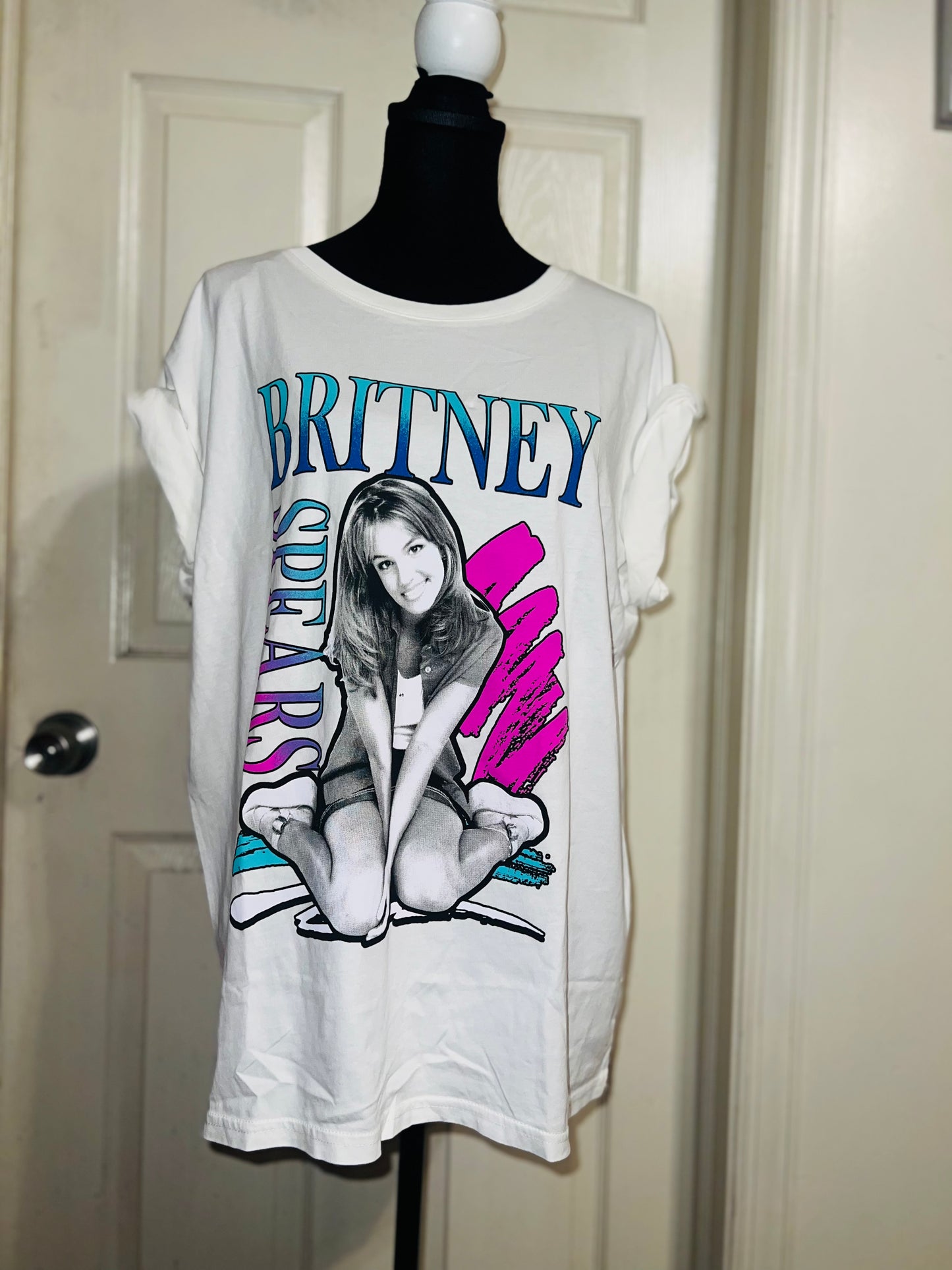 Britney Spears Oversized Distressed Tee