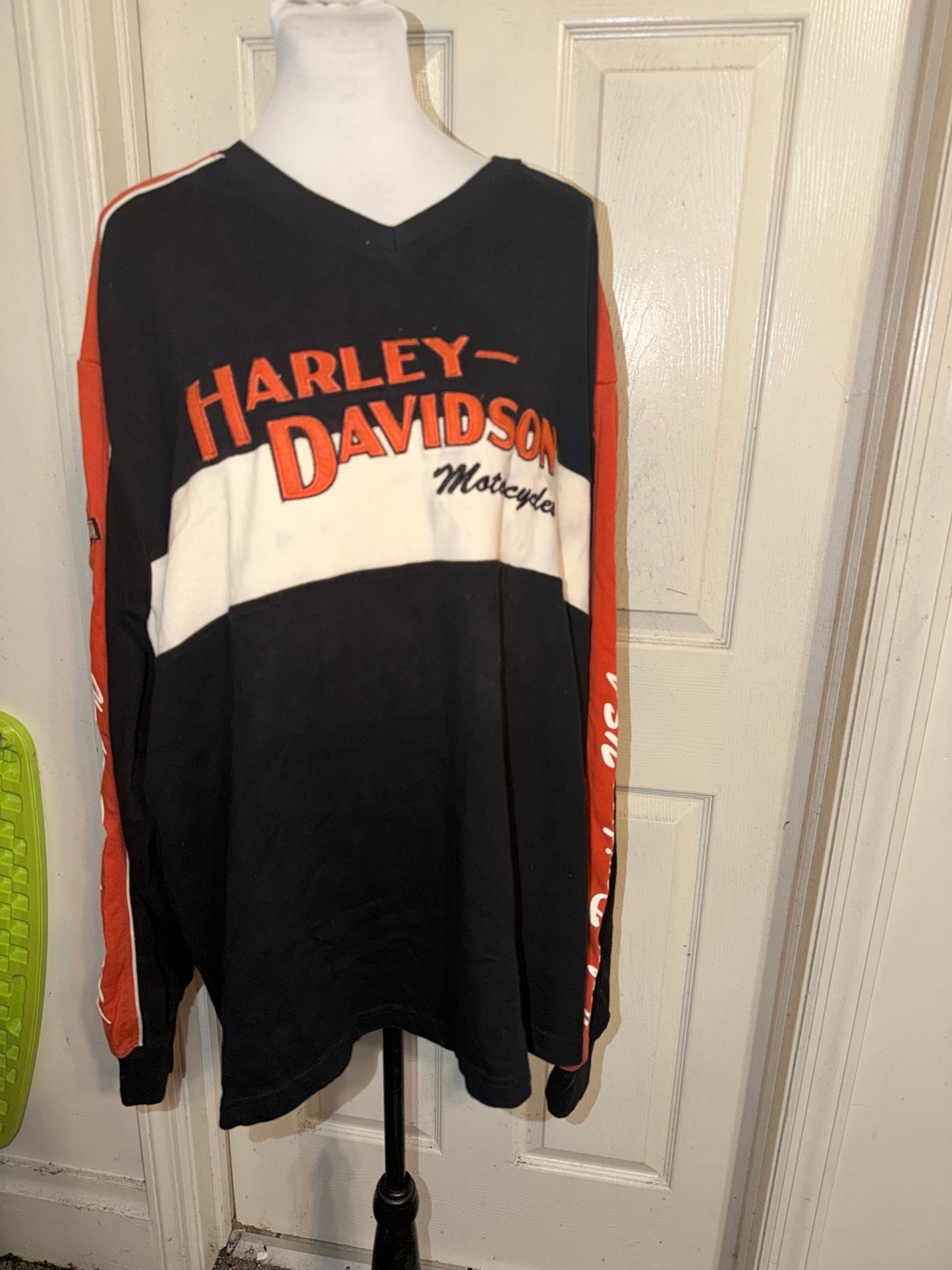 Harley Davidson Double Sided Oversized Distressed Vintage Jersey Sweatshirt