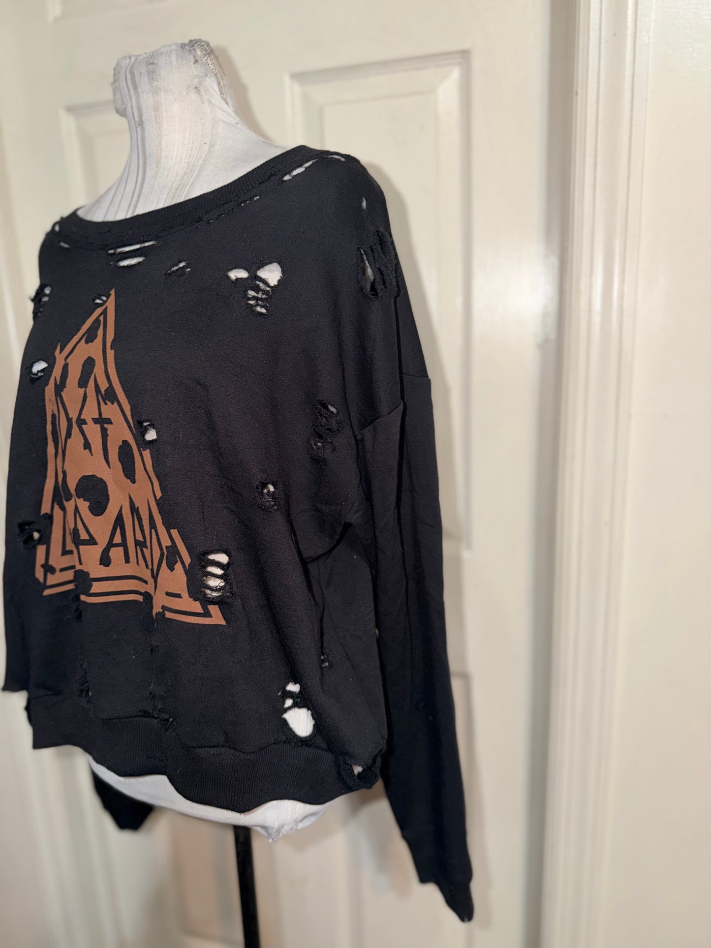 Def Leppard Oversized Distressed Sweatshirt