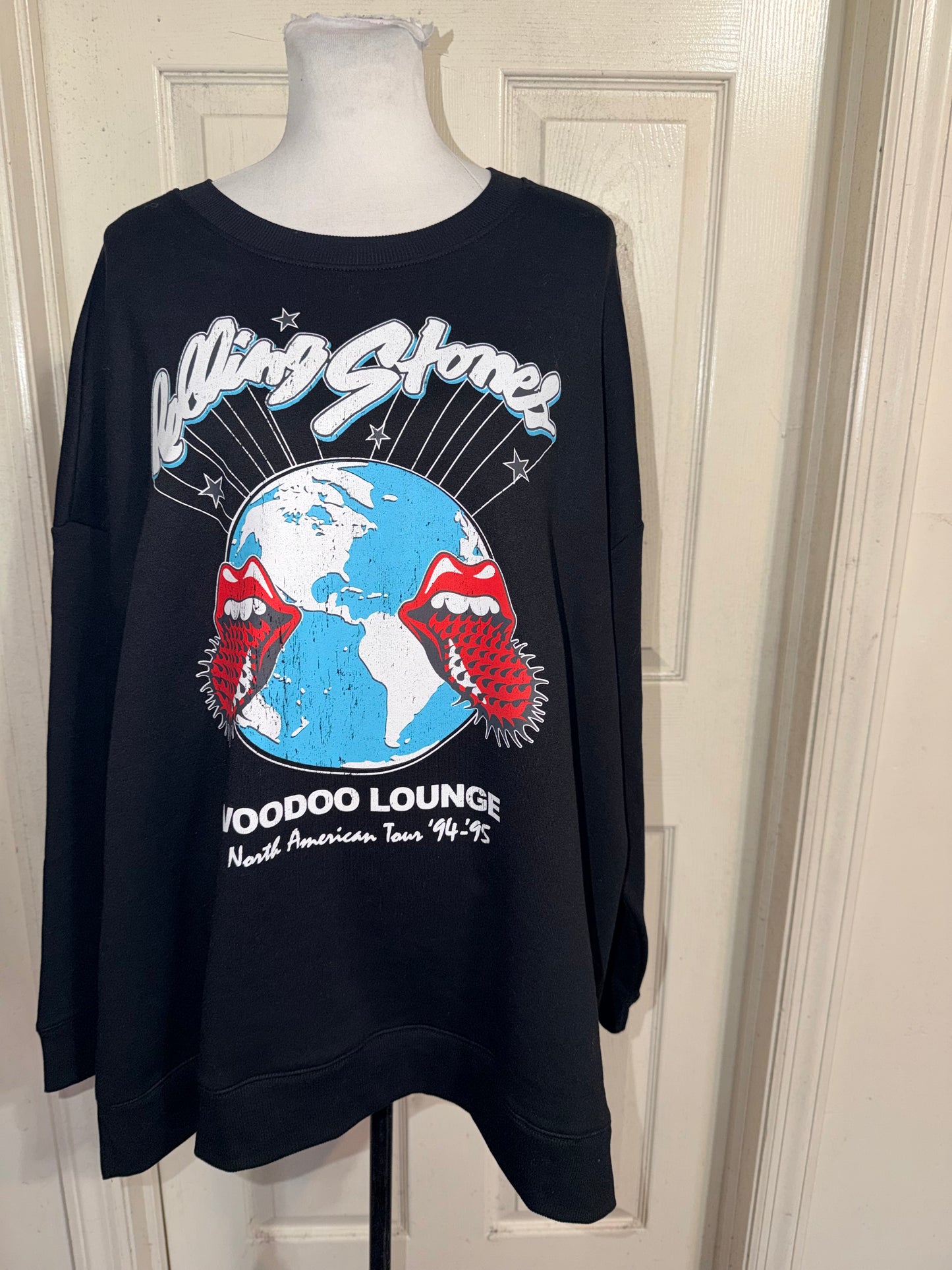 The Rolling Stones Double Sided Oversized Distressed Sweatshirt
