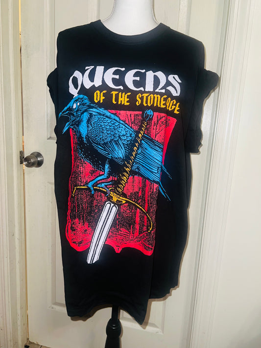 Queens of the Stoneage Oversized Distressed T-Shirt