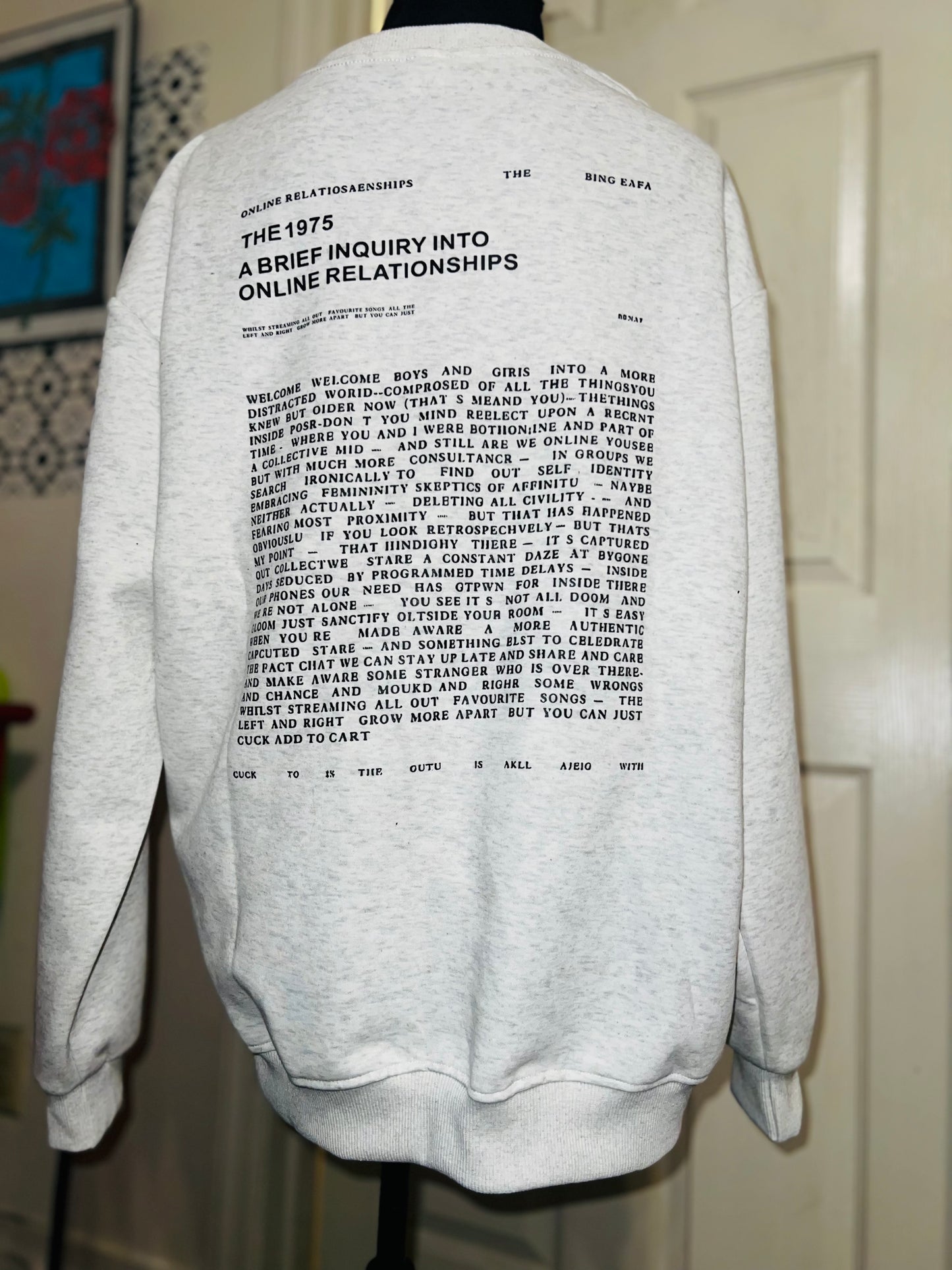 The 1975 ABIIOR Double Sided Oversized Distressed Sweatshirt