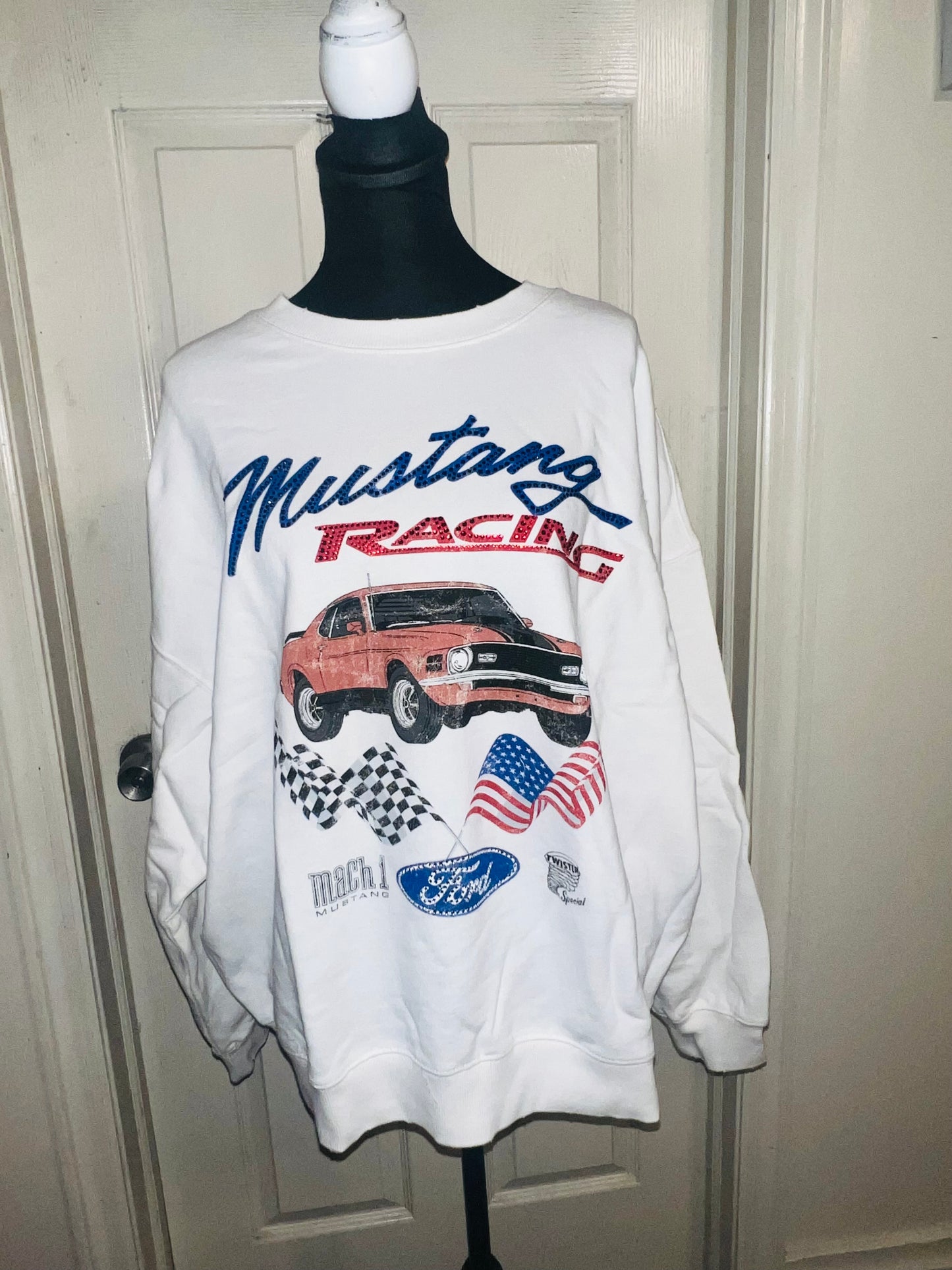 Ford Mustang Oversized Distressed Sweatshirt