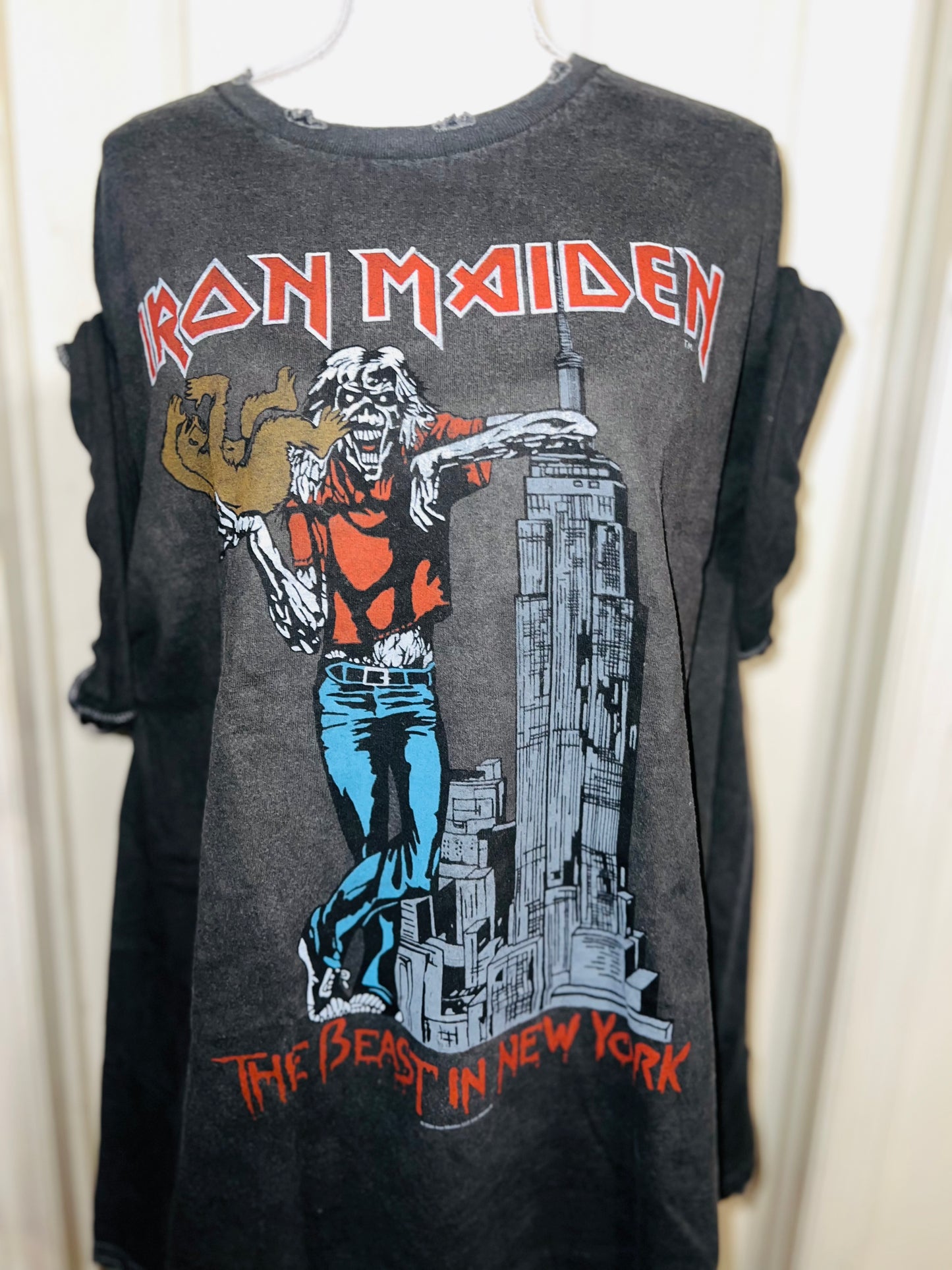 Iron Maiden Double Sided Oversized Distressed Tee